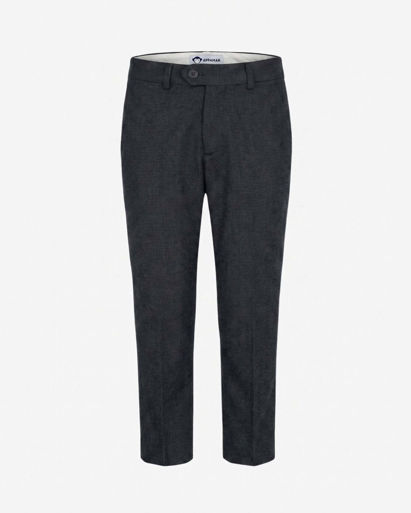 Dark gray pants on a white background