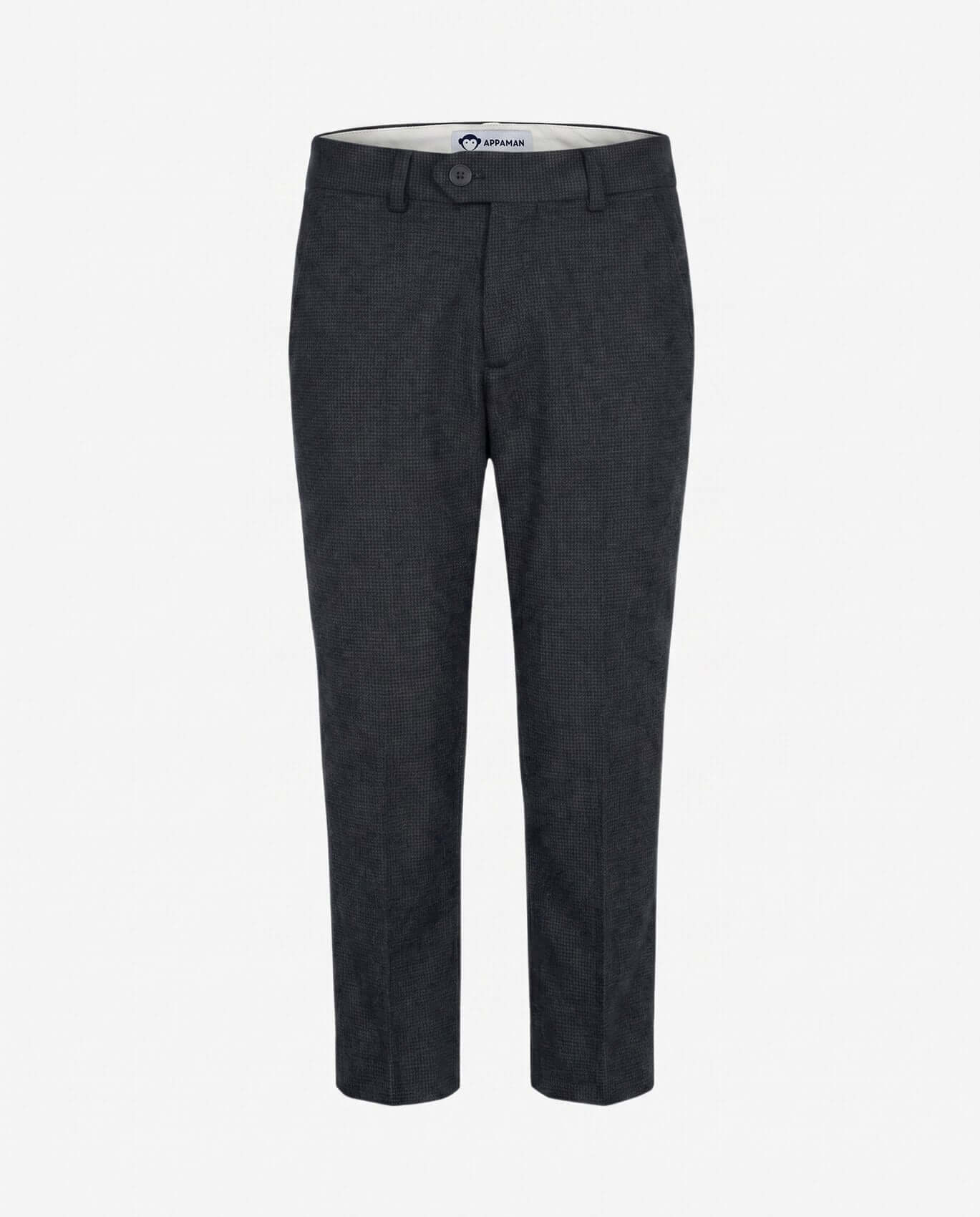 Dark gray pants on a white background