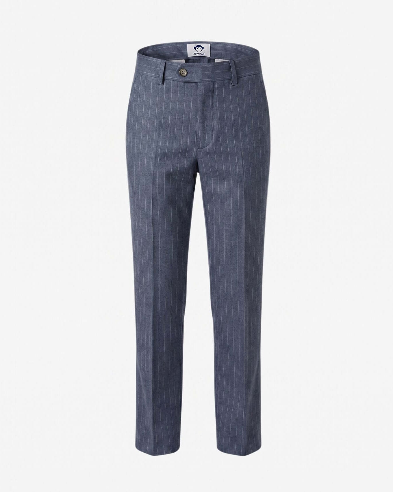 Blue striped pants on a white background