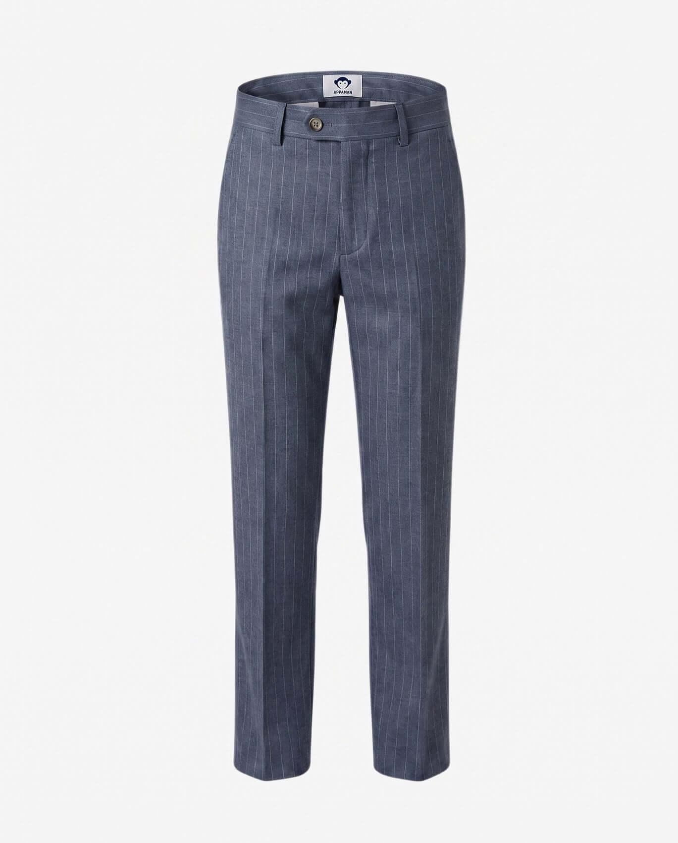Blue striped pants on a white background