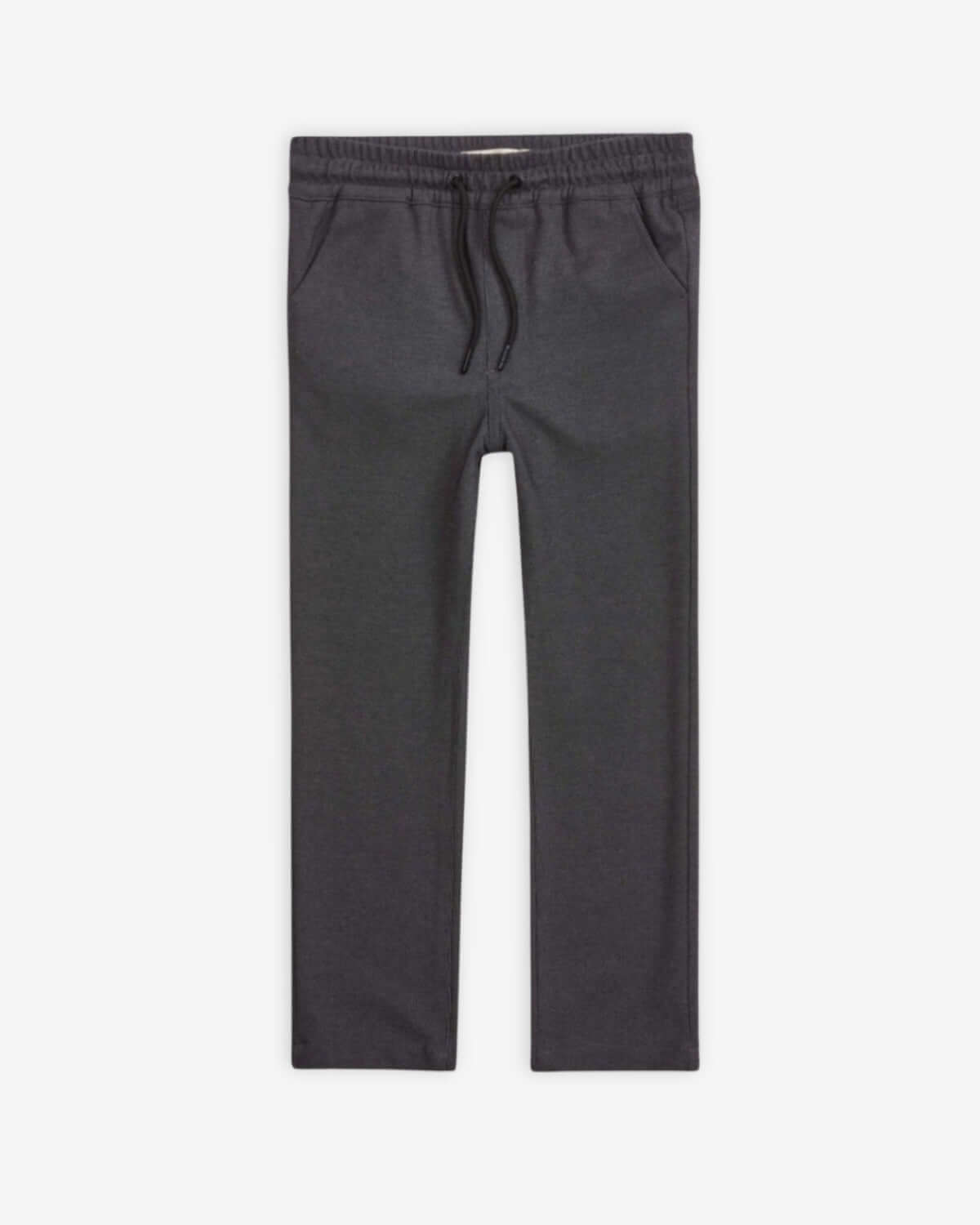 Dark Grey Everyday Stretch Pants designed for comfort with functional drawstring and pockets.