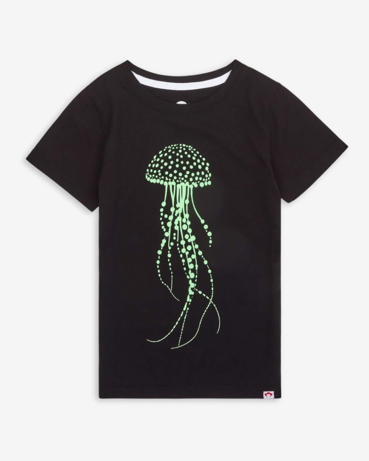 Jellyfish Graphic Tee in black with green jellyfish design, perfect for beach days and playdates.