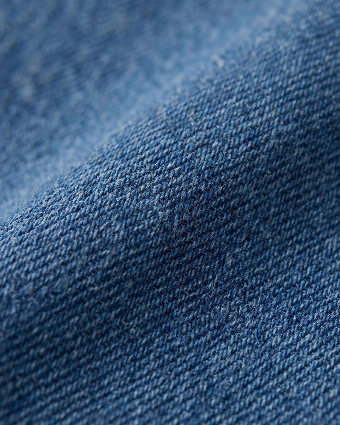 Close-up of blue denim fabric texture