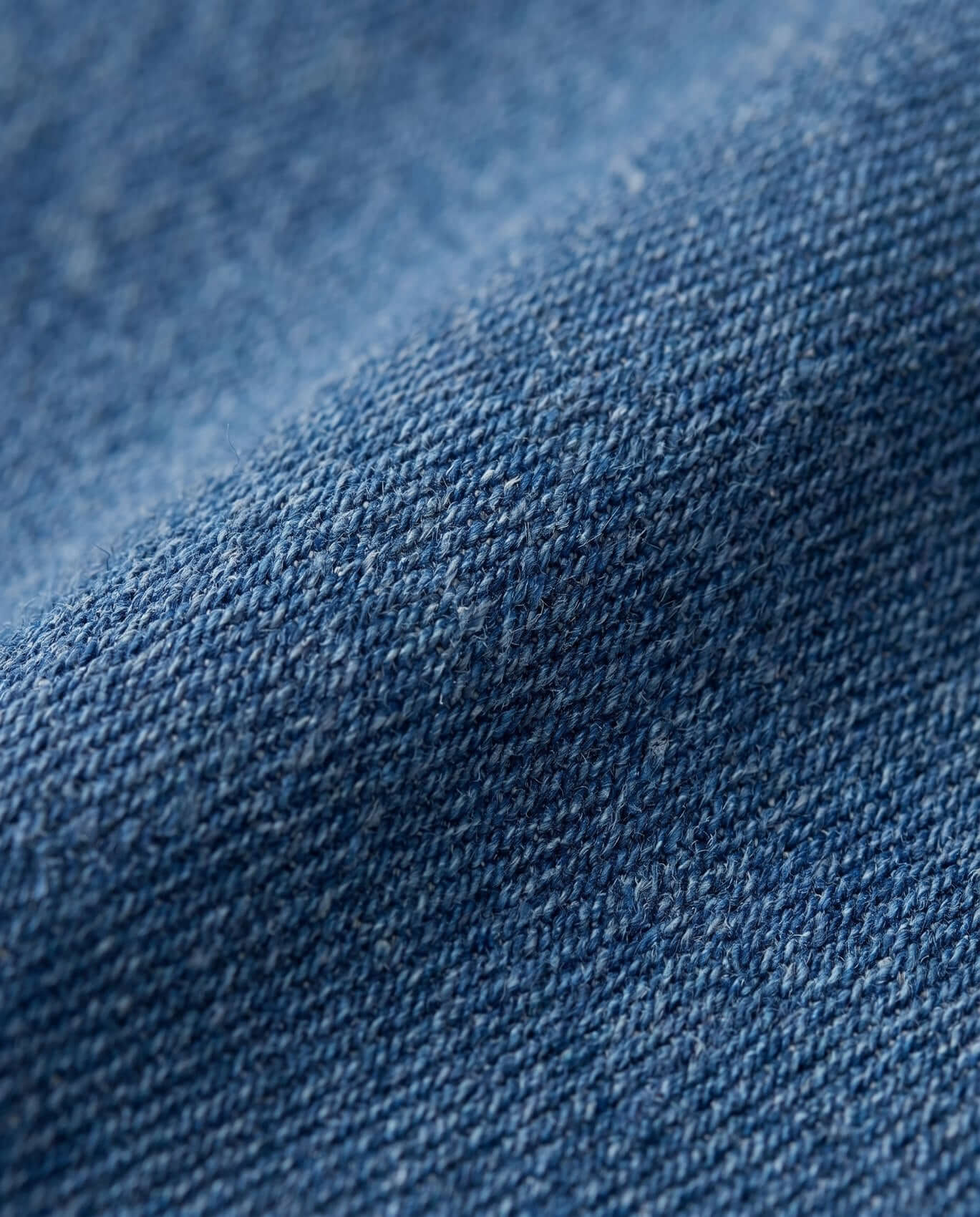 Close-up of blue denim fabric texture