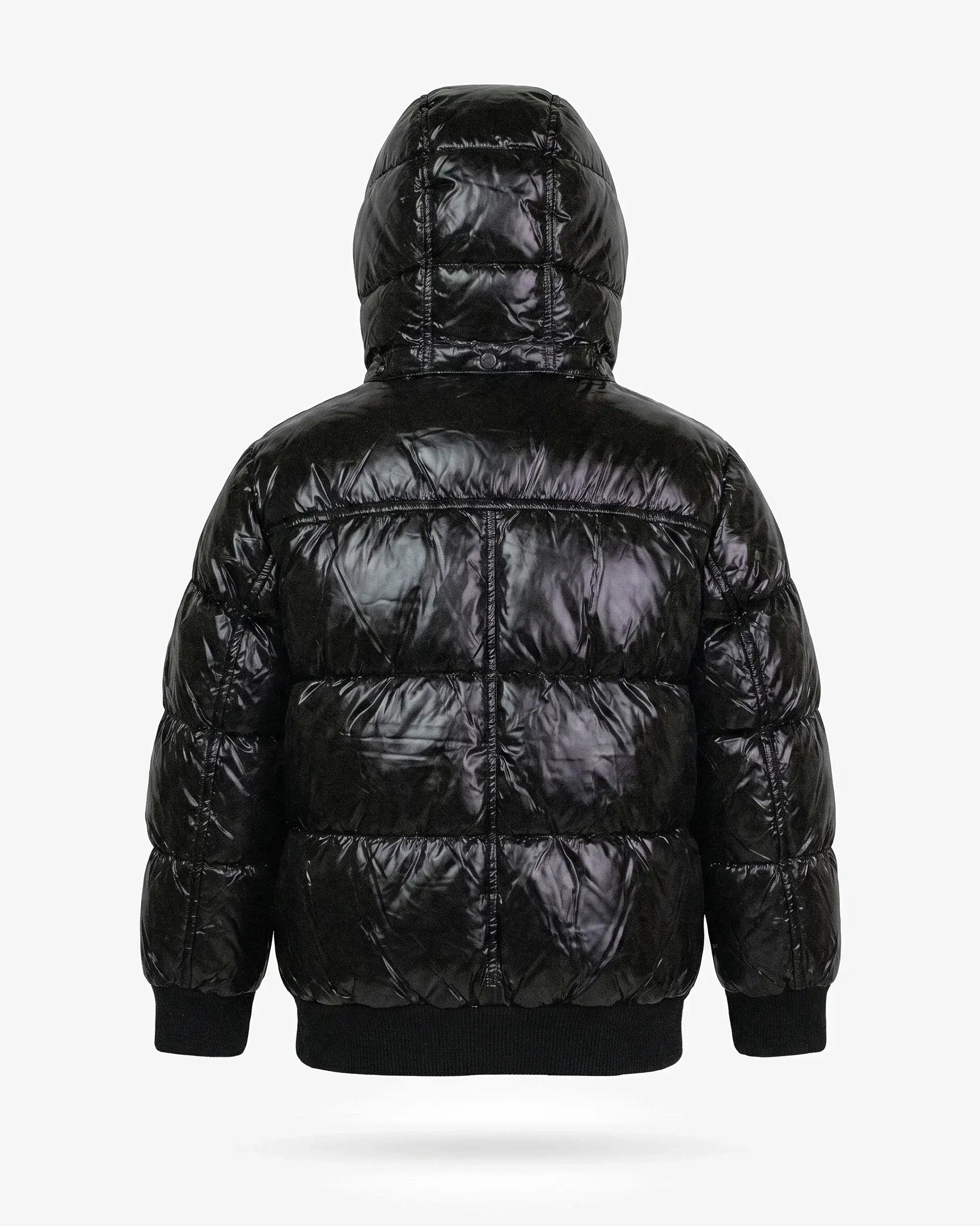 Black Glitter Puffy Coat — back