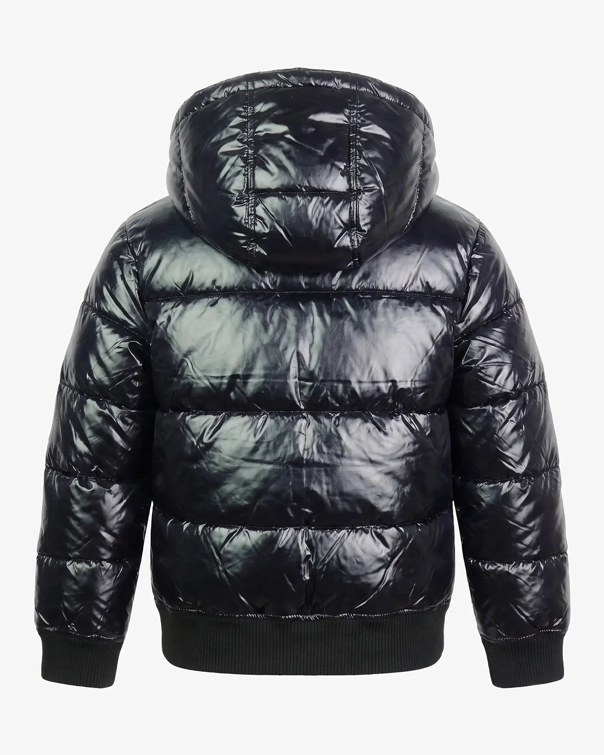 Shiny Black Flurry Coat — back