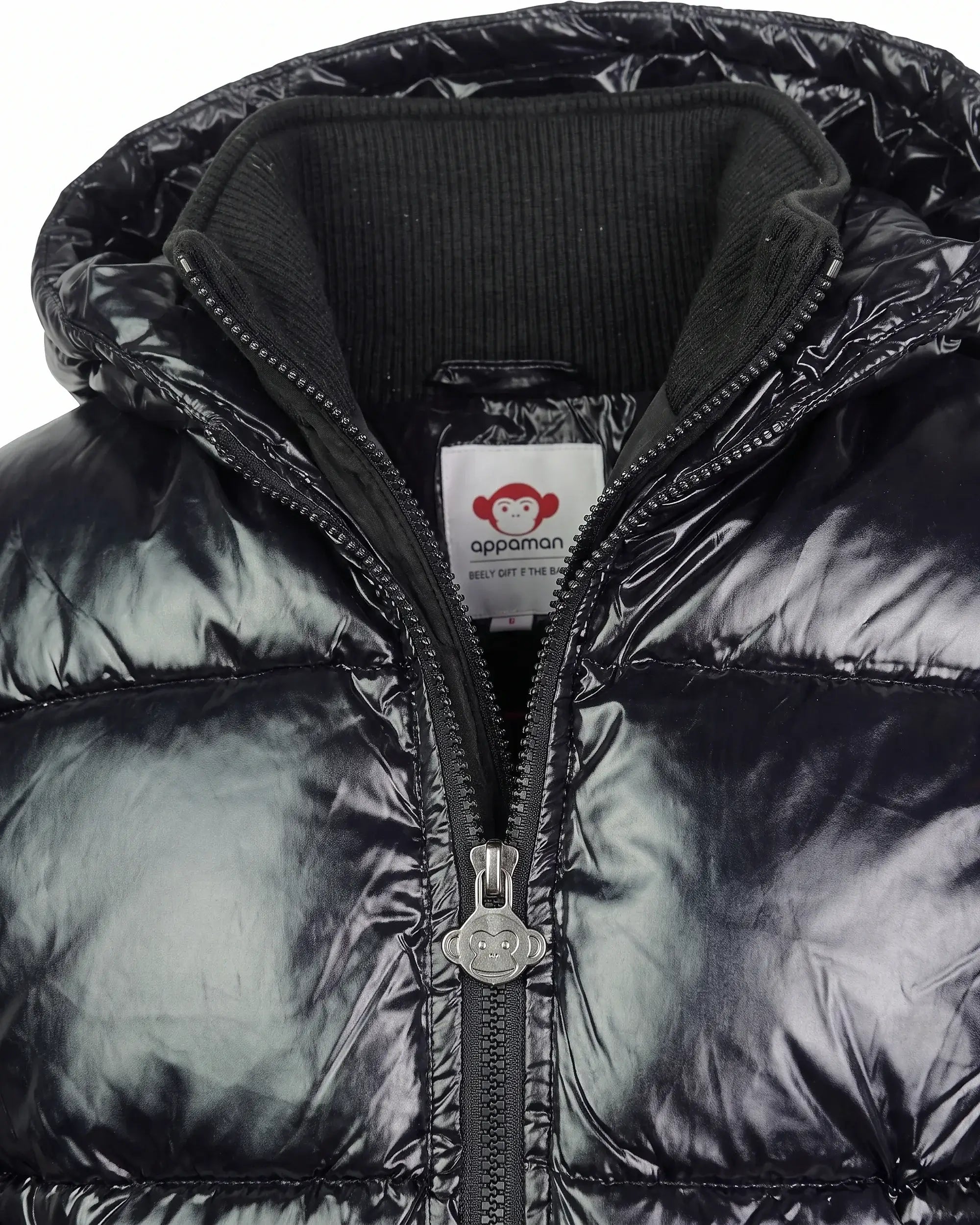 Shiny Black Flurry Coat — detail1