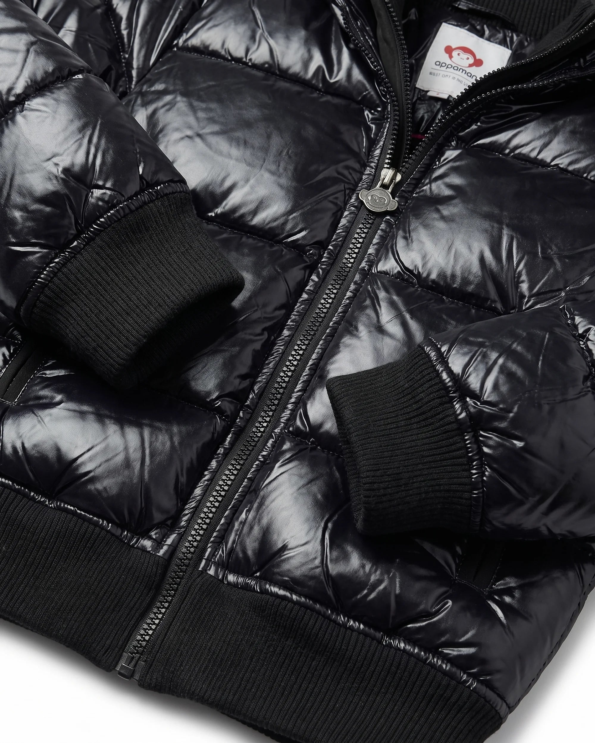 Shiny Black Flurry Coat — detail2
