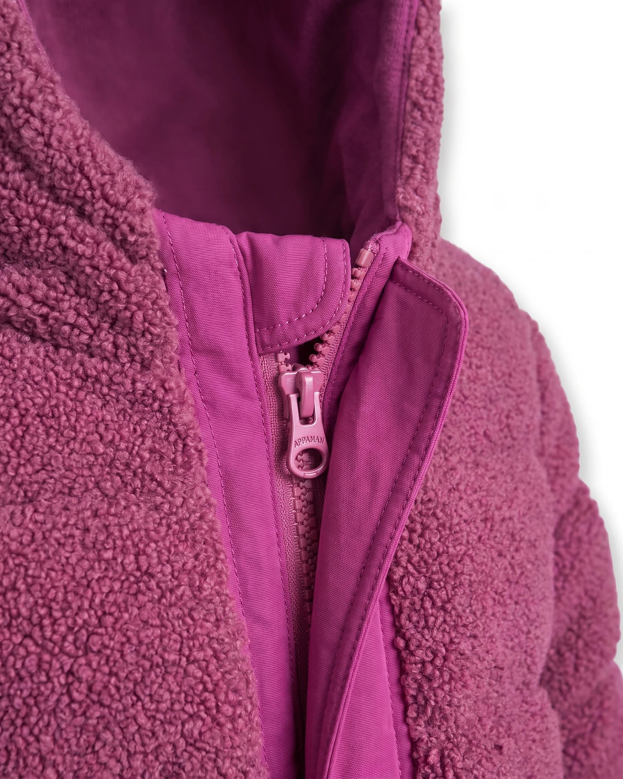 Vintage Mauve Teddy Puffer Coat — detail1