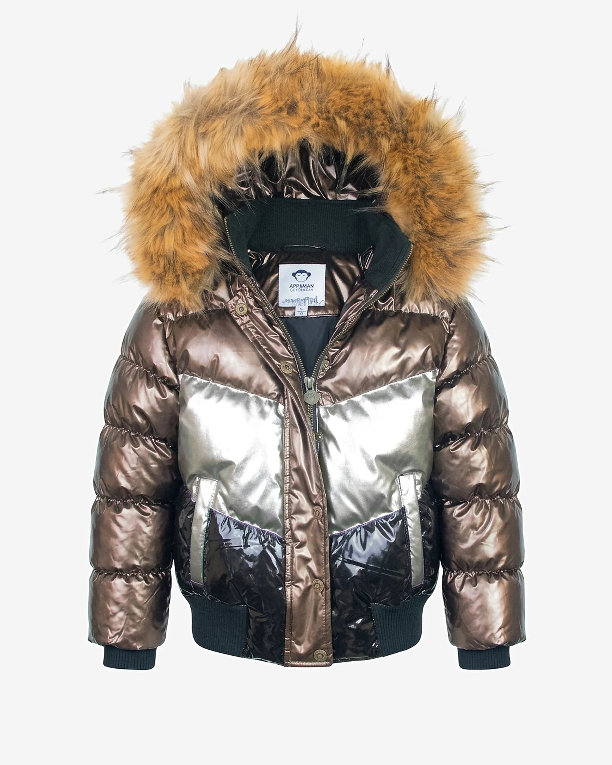 Copper Kylie Puffer Coat — front