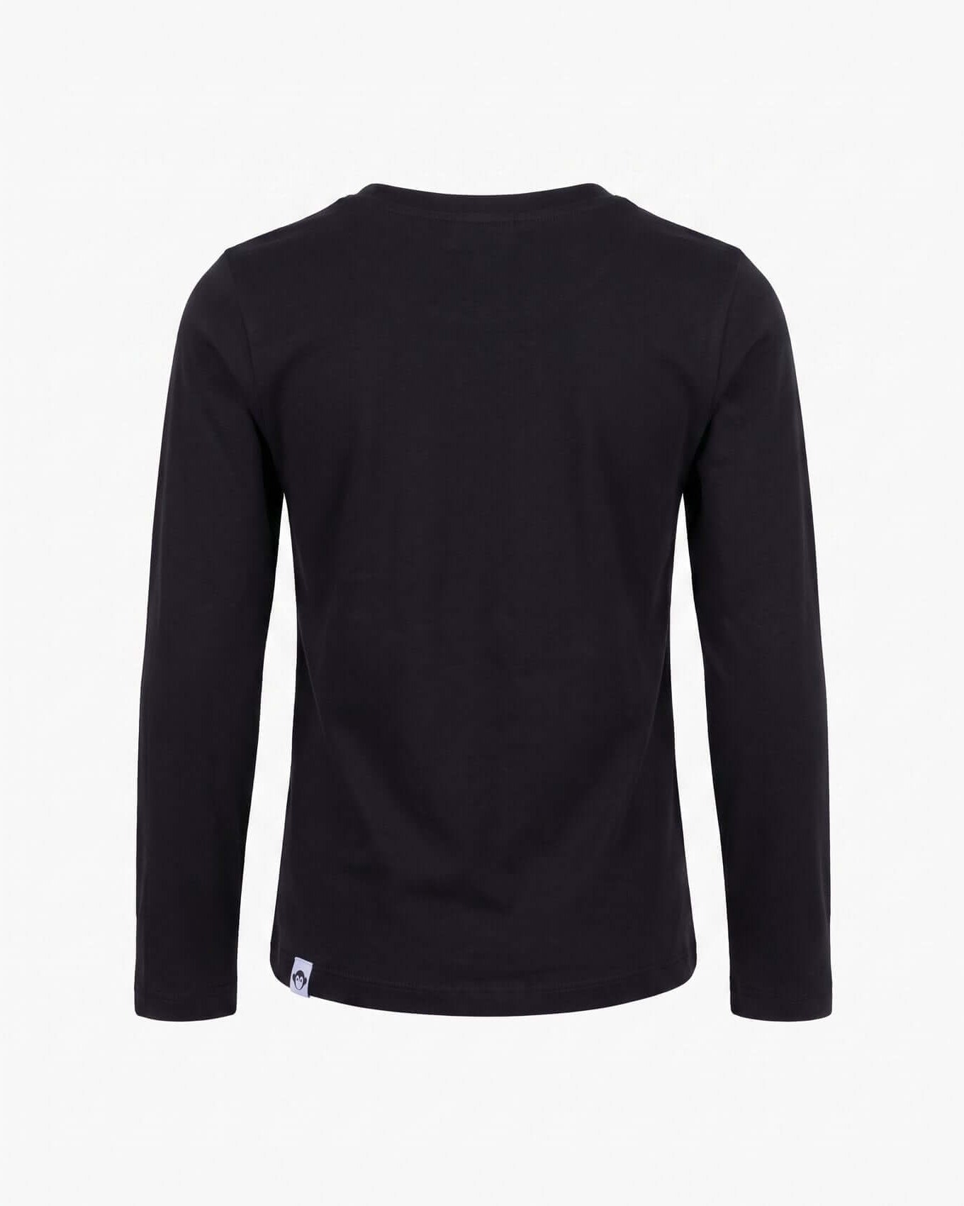 Black long-sleeve shirt on a white background