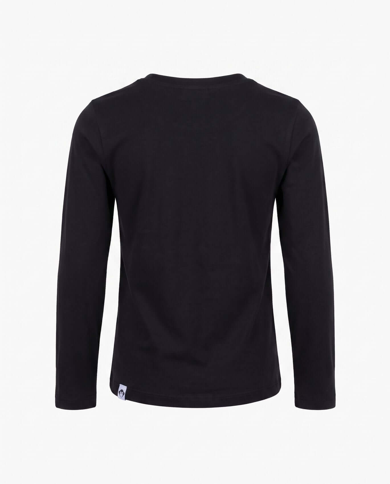 Black long-sleeve shirt on a white background