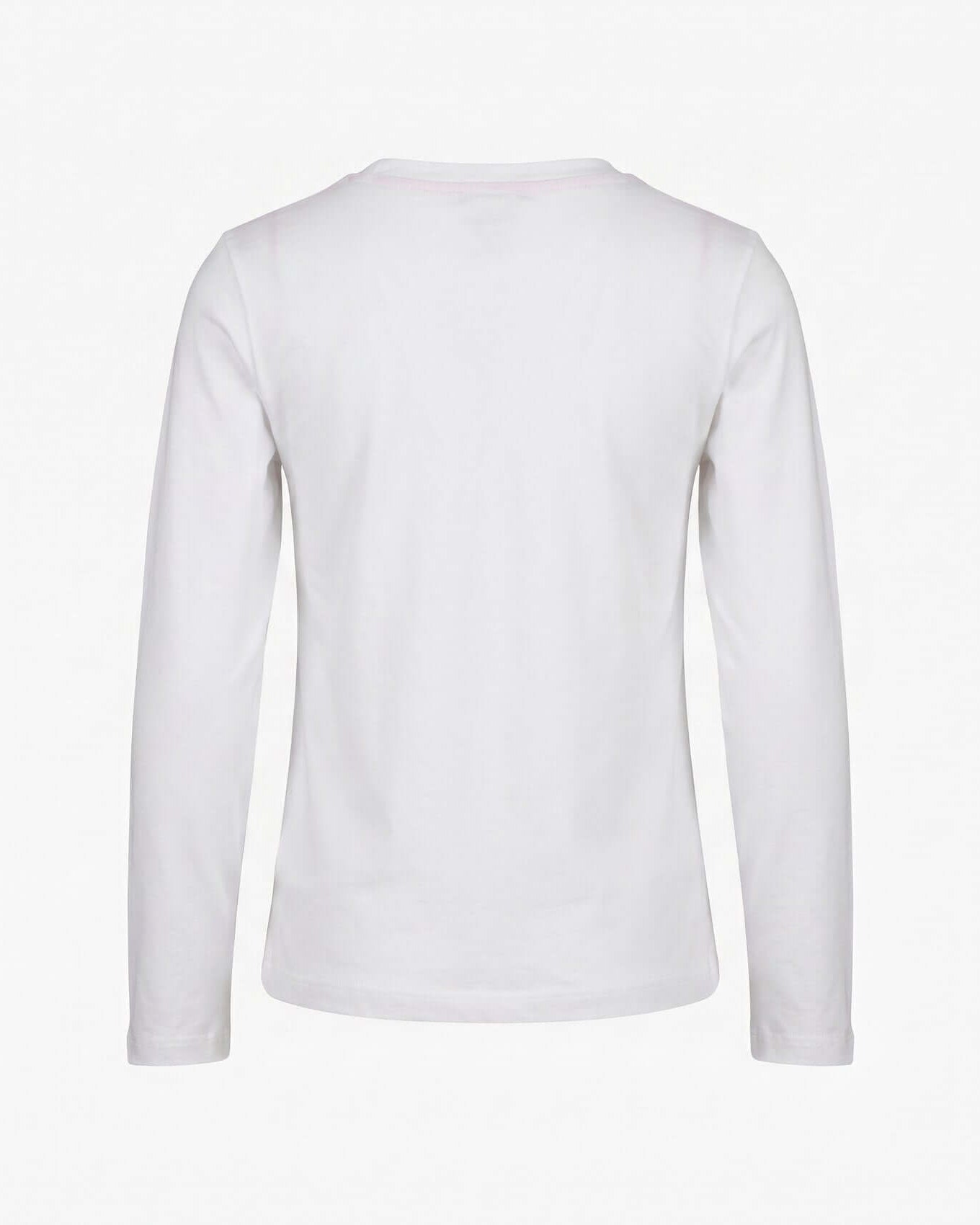 White long-sleeve shirt on a light gray background