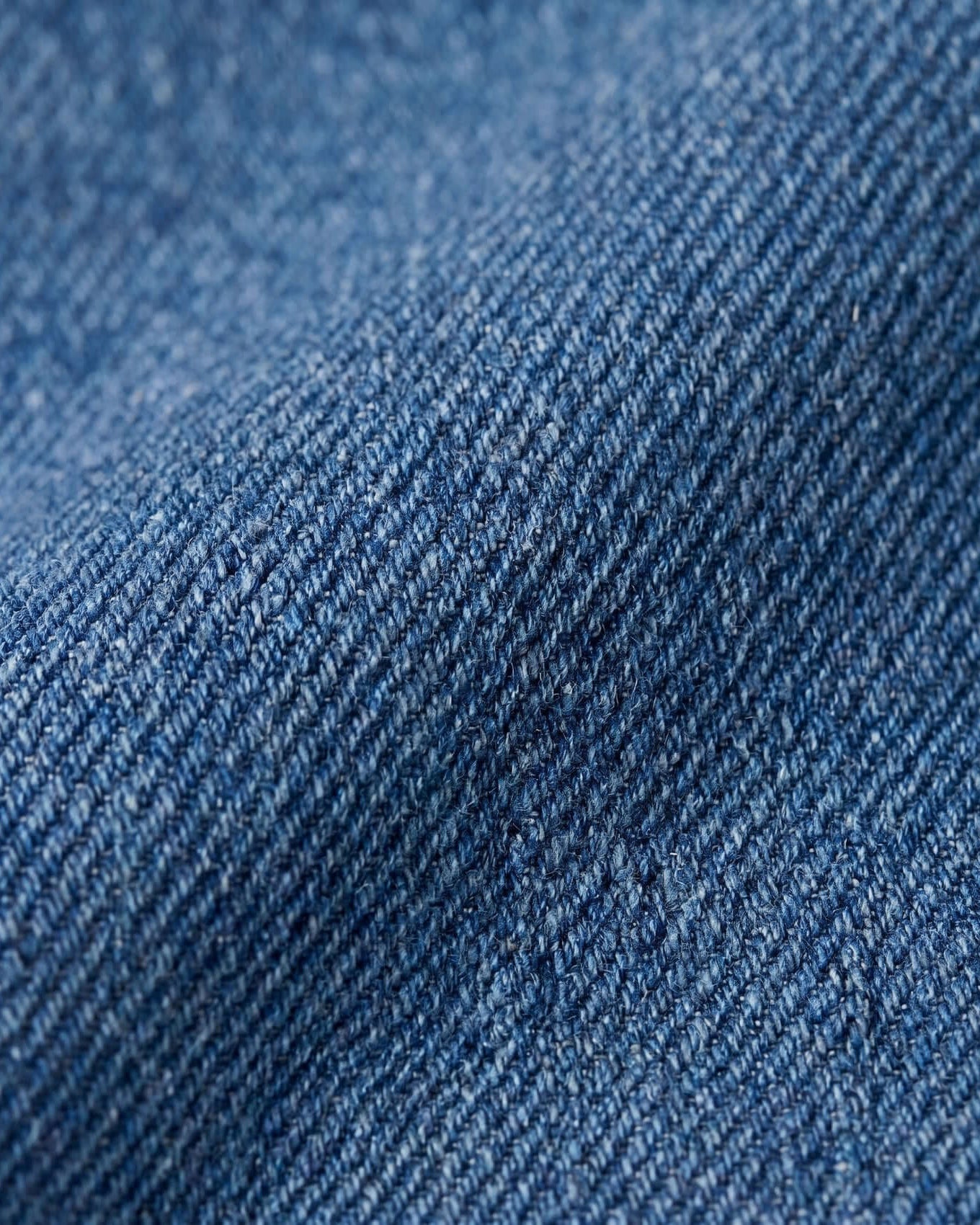Close-up of blue denim fabric texture