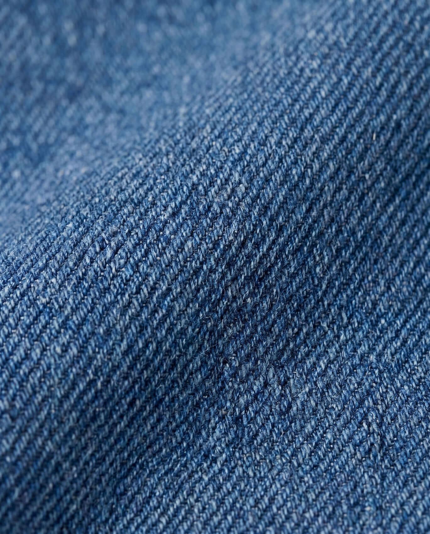 Close-up of blue denim fabric texture
