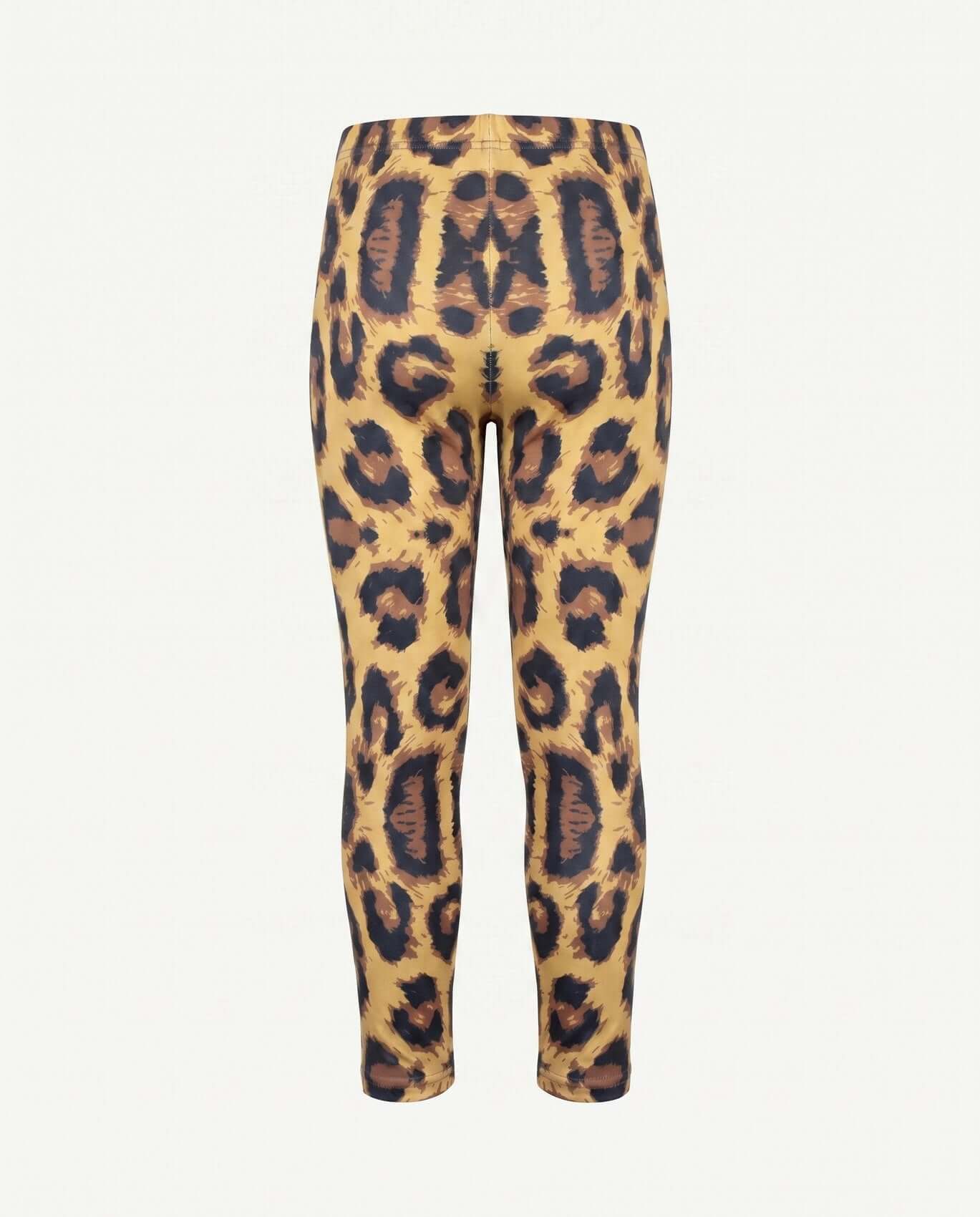 Leopard print leggings on a white background
