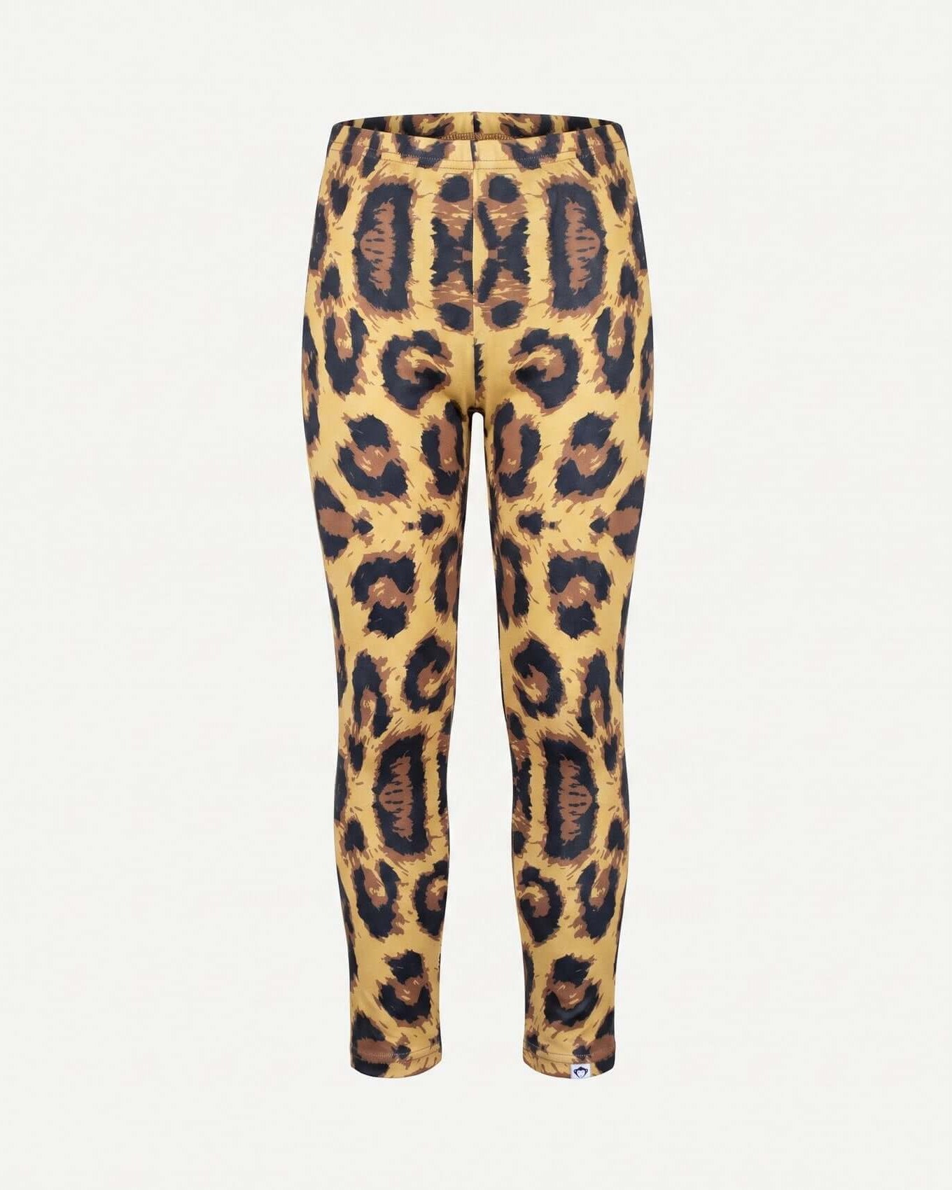 Leopard print leggings on a white background