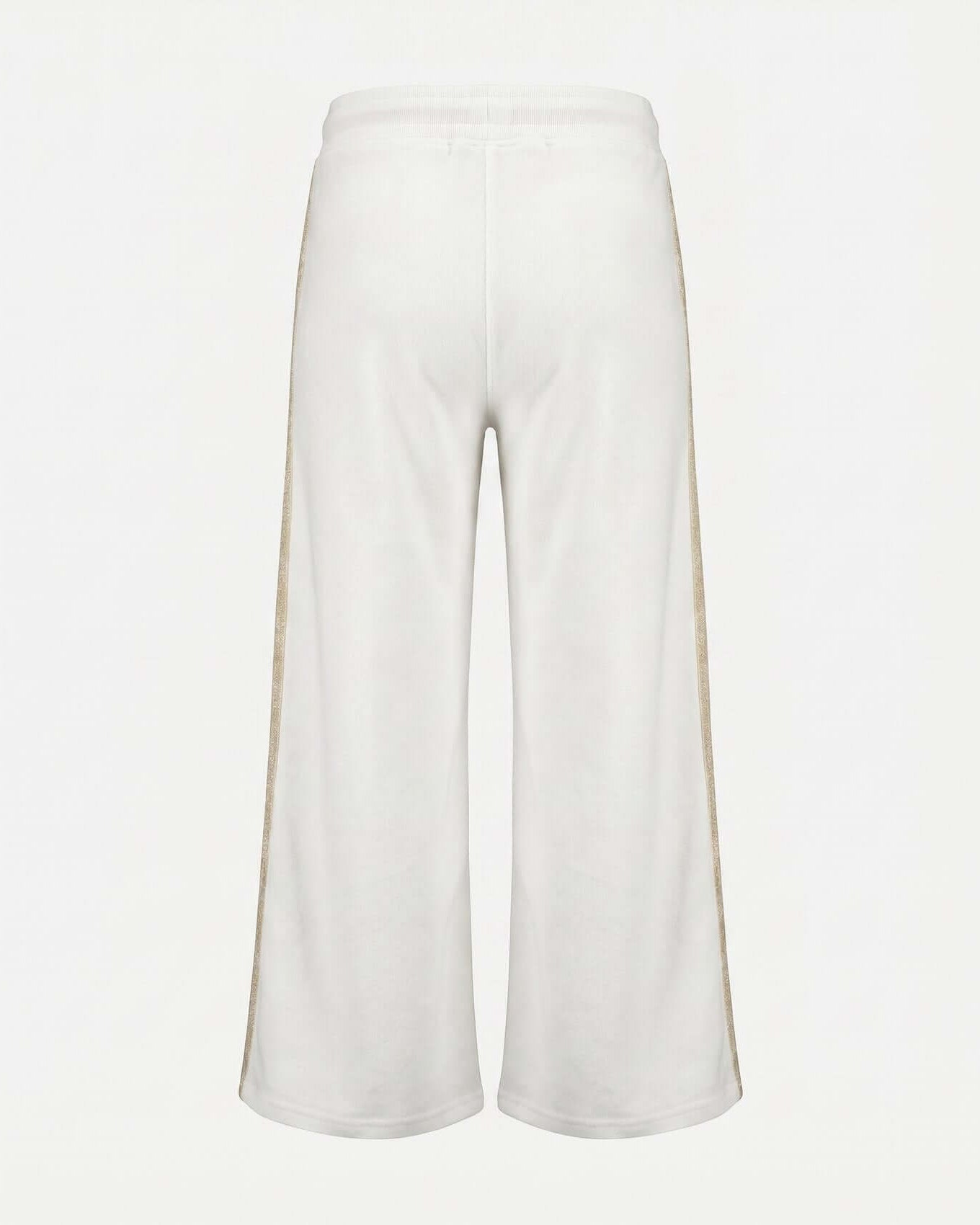 White wide-leg pants on a light gray background