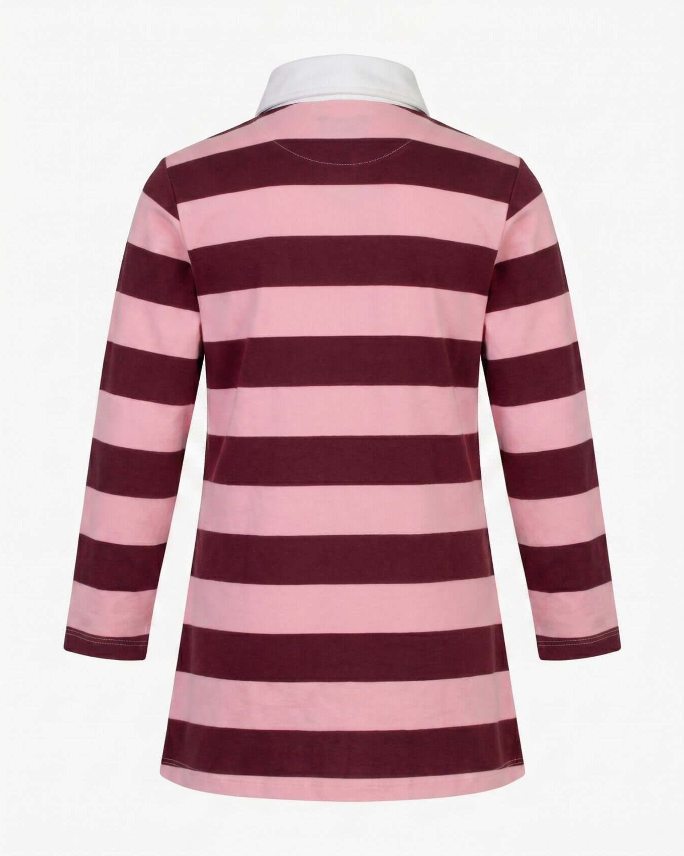 Pink and purple striped shirt on a white background