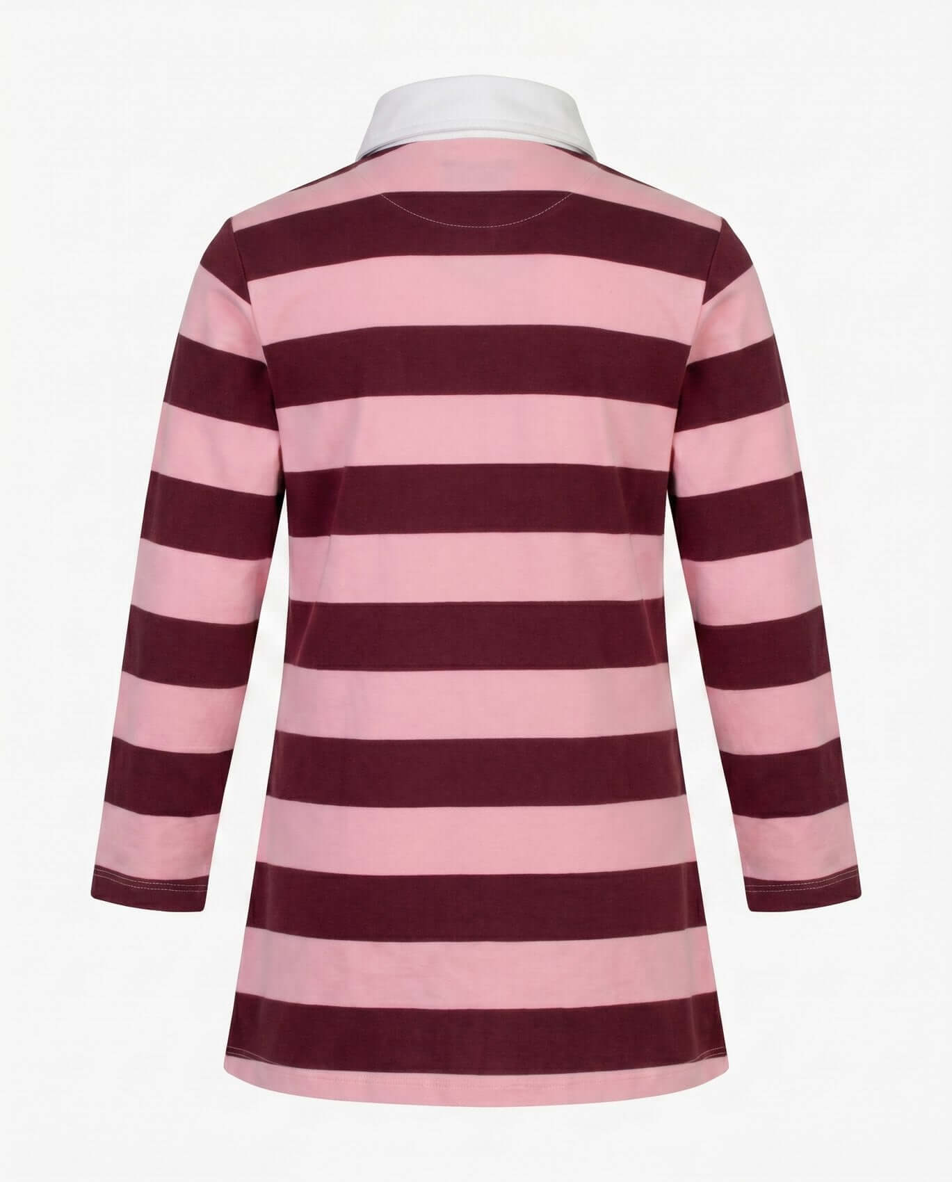 Pink and purple striped shirt on a white background