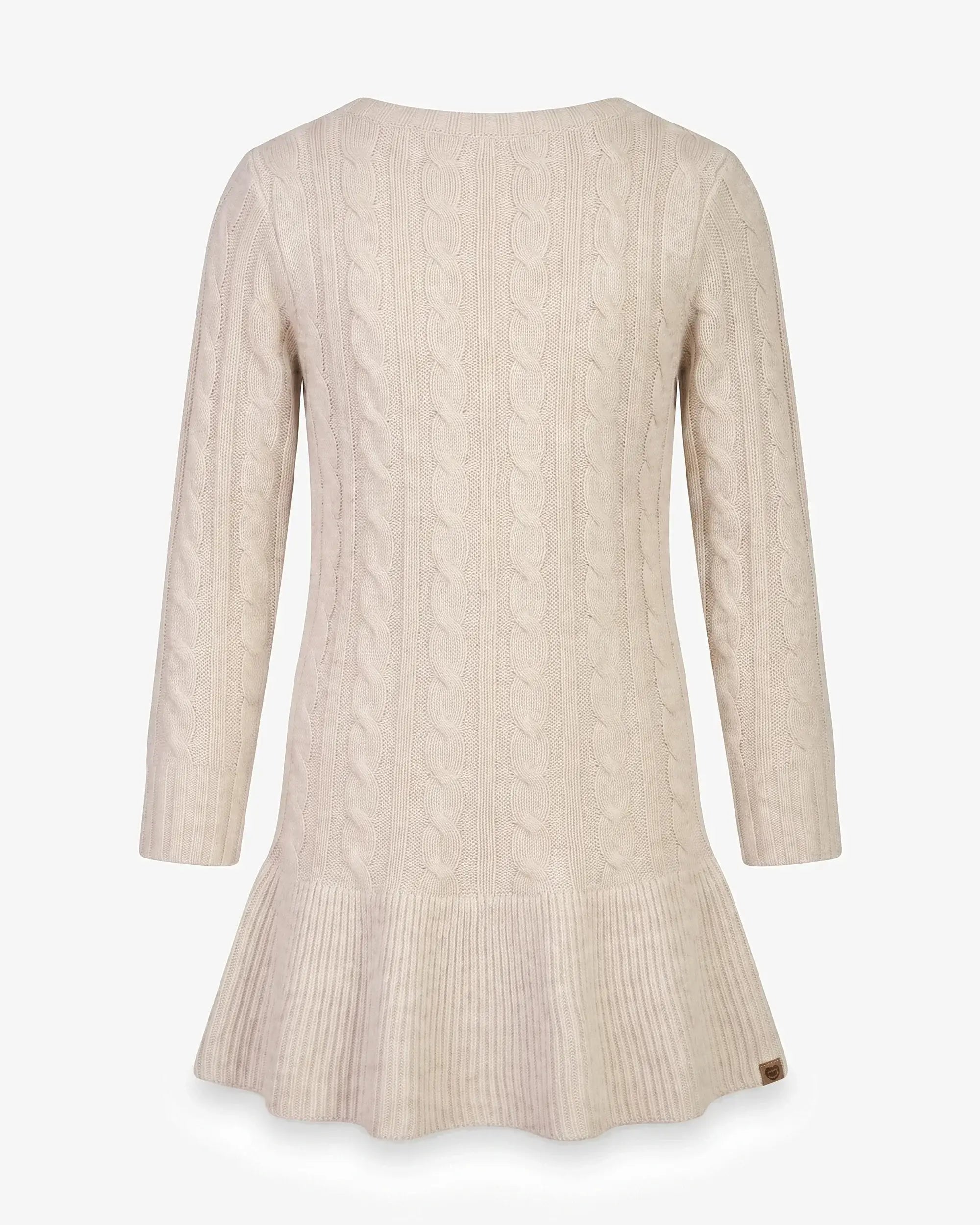 Cream Fisherman Sweater Dress — back