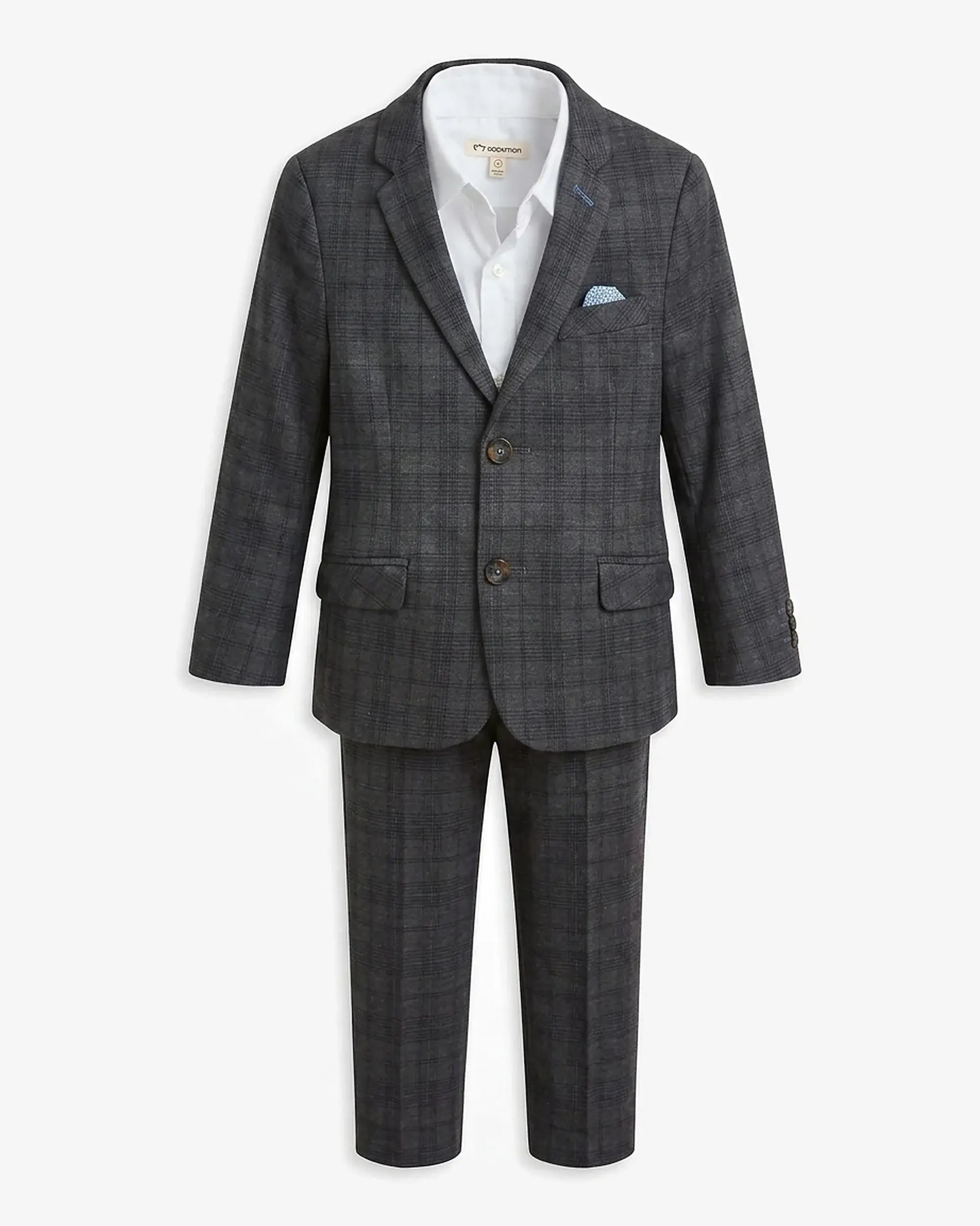 Gentleman's Plaid Stretchy Mod Suit — front