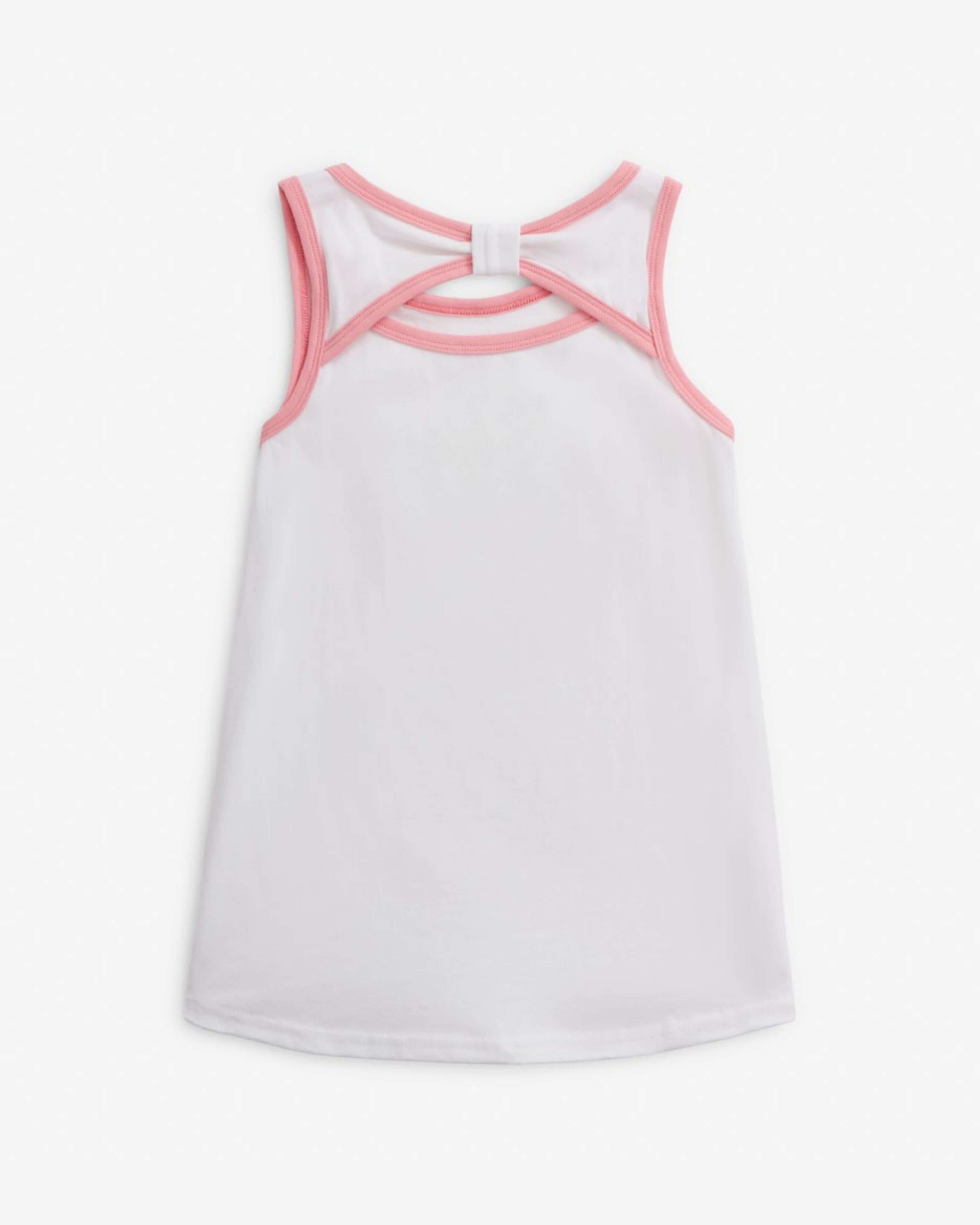 Back view of Ice Cream White Hazel Top featuring a soft, flowy fit and open back detail.