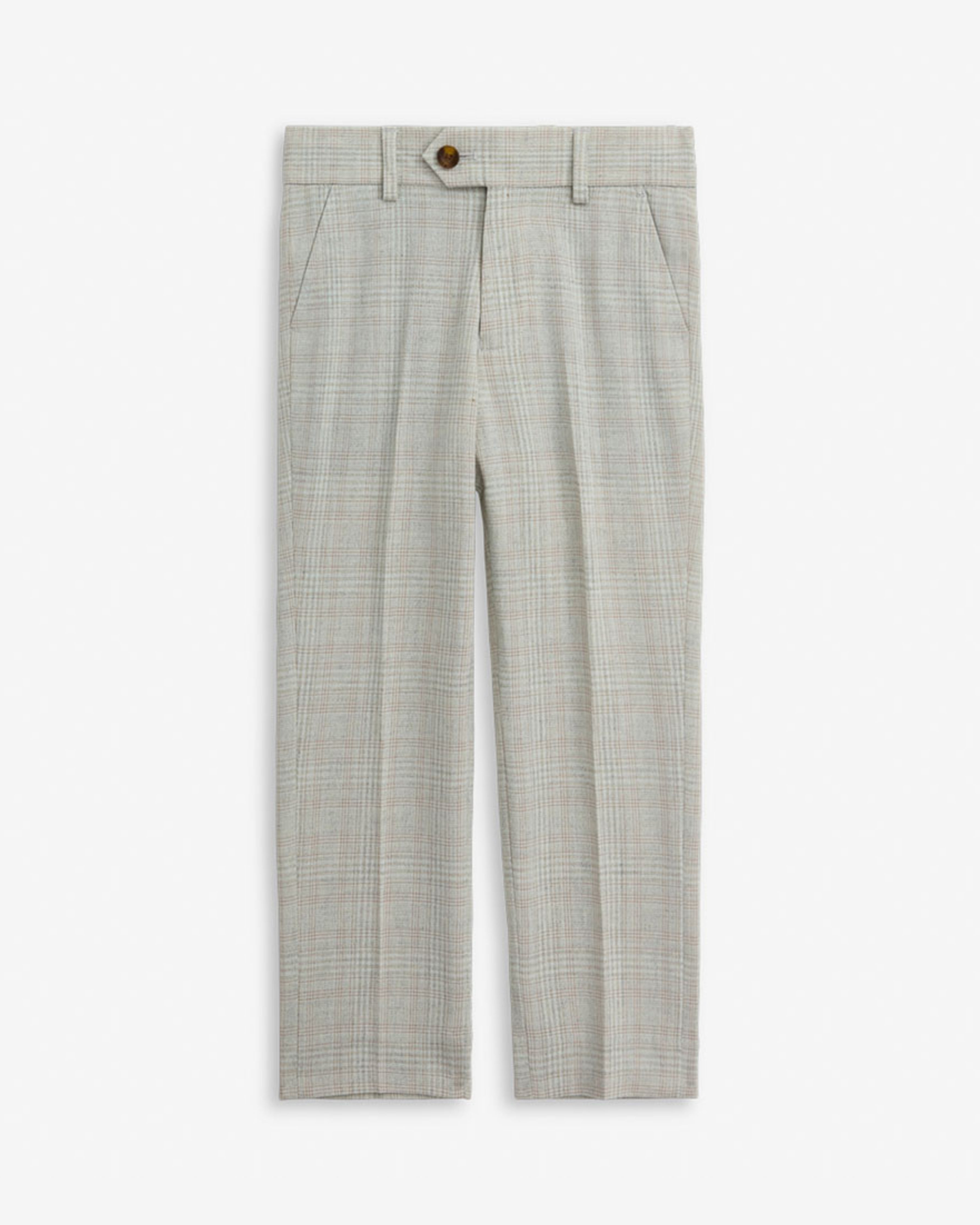 Linen Oceanside Plaid Stretchy Mod Suit pants with tailored fit and classic pockets.