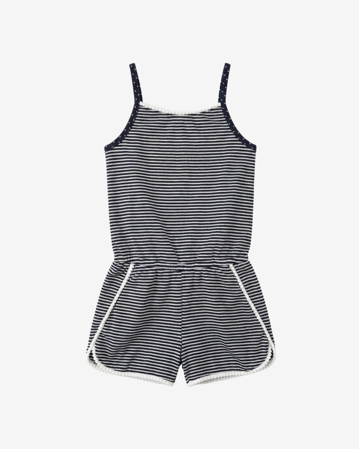 Striped romper on a white background