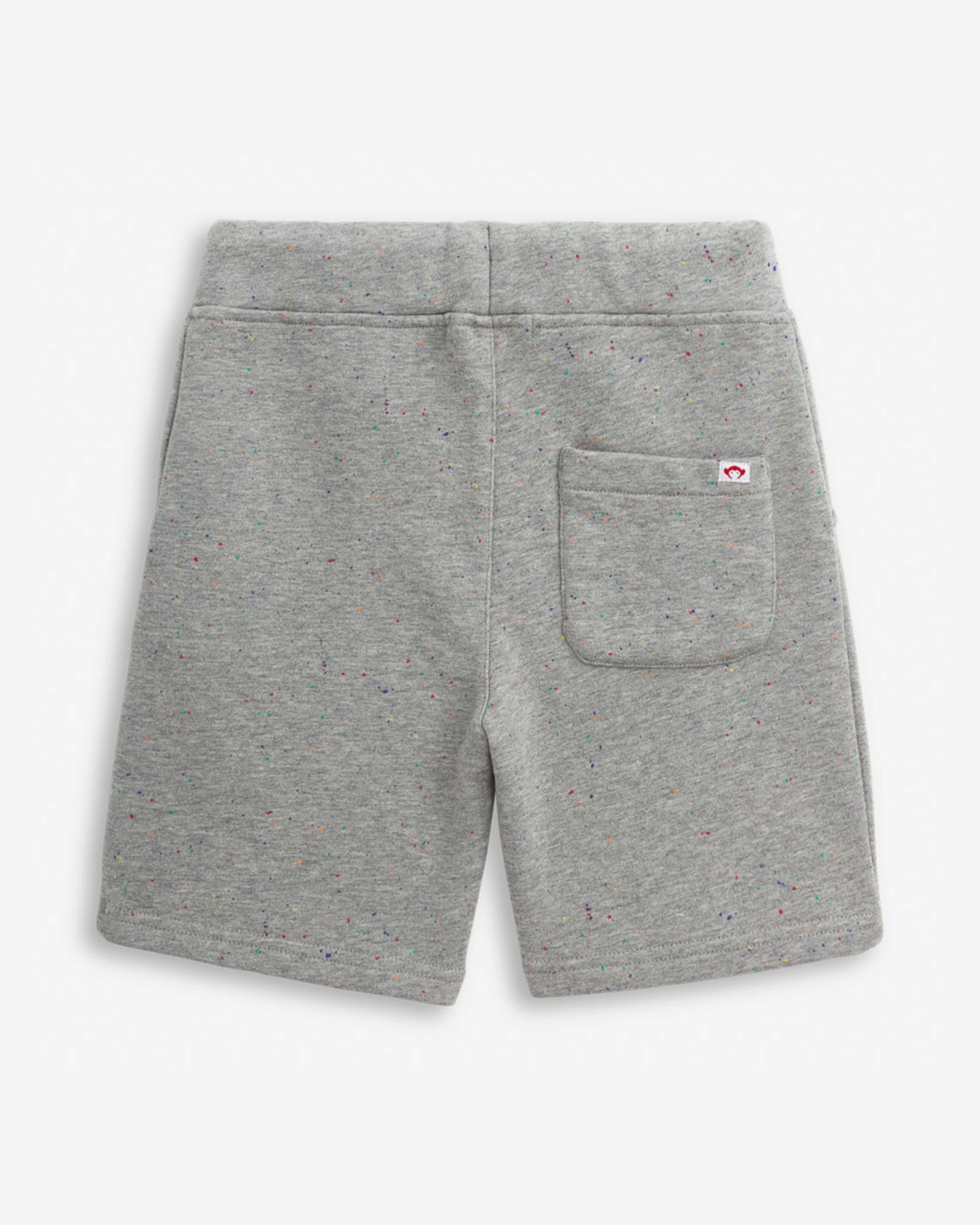 Back view of Painted Grey Heather Preston Short showcasing the speckled grey fabric and functional pocket.