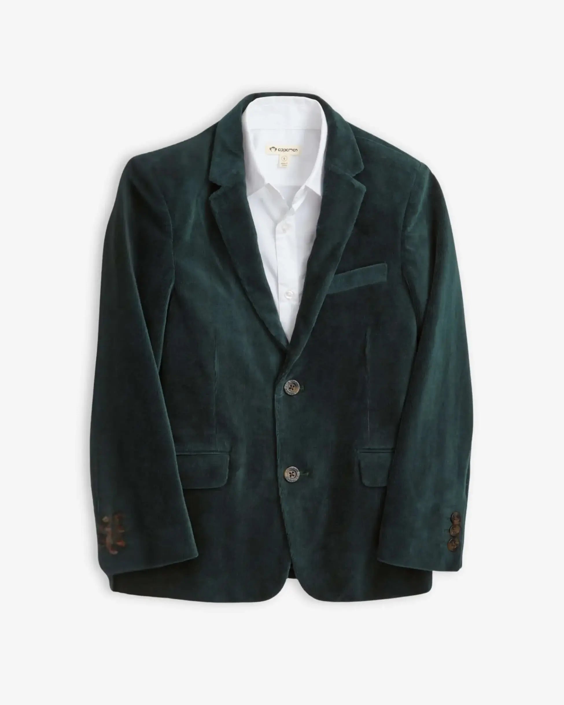 Evergreen Velvet Suit Set featuring a rich green velvet blazer with a stylish interior lining and classic lapels.