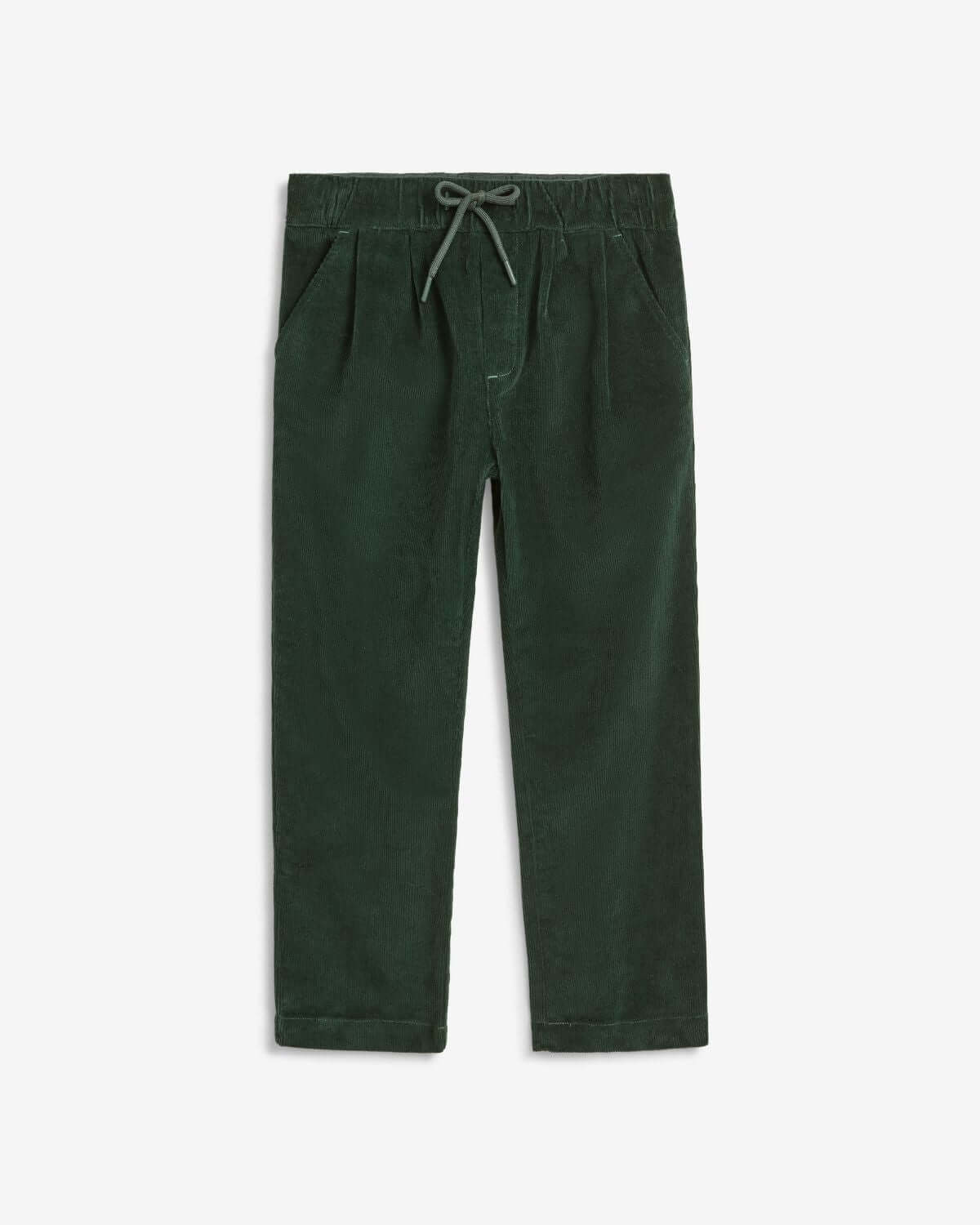 Spruce Club Pants featuring a green textured fabric, elastic waistband, and pockets for comfort and durability.