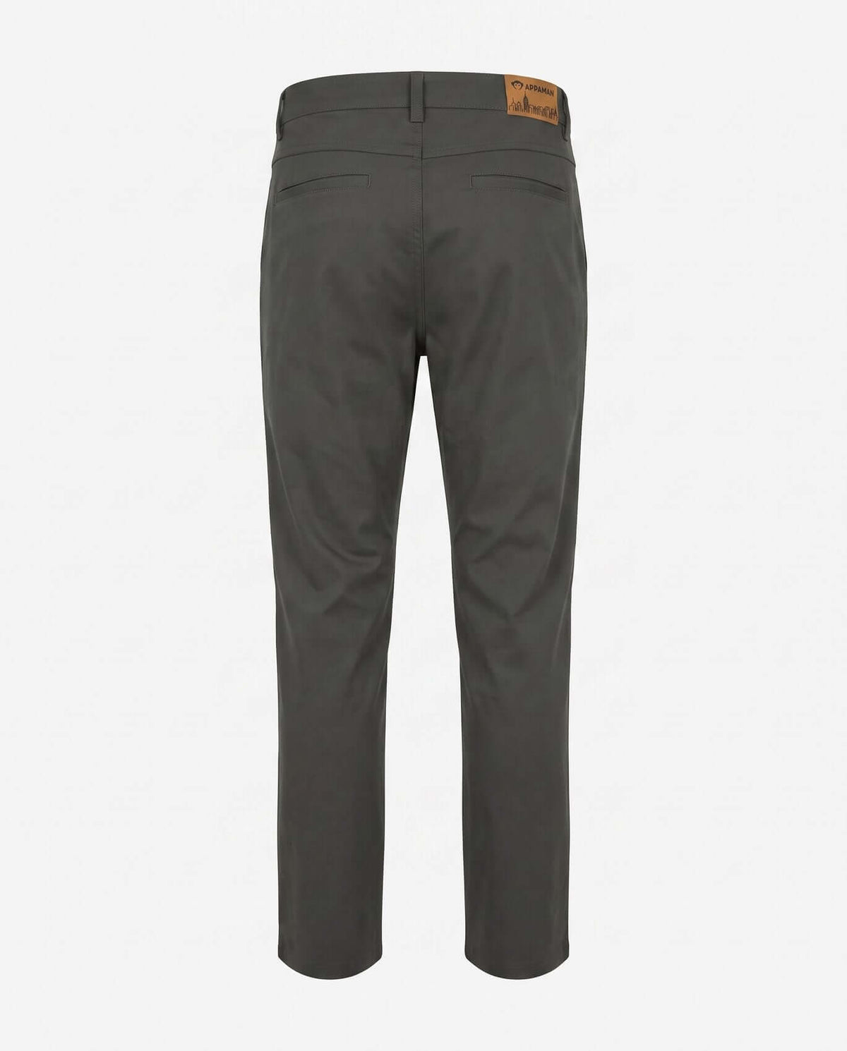Back view of Rosin Commuter Twill Pants in earthy rosin hue, featuring durable twill fabric and tapered fit.