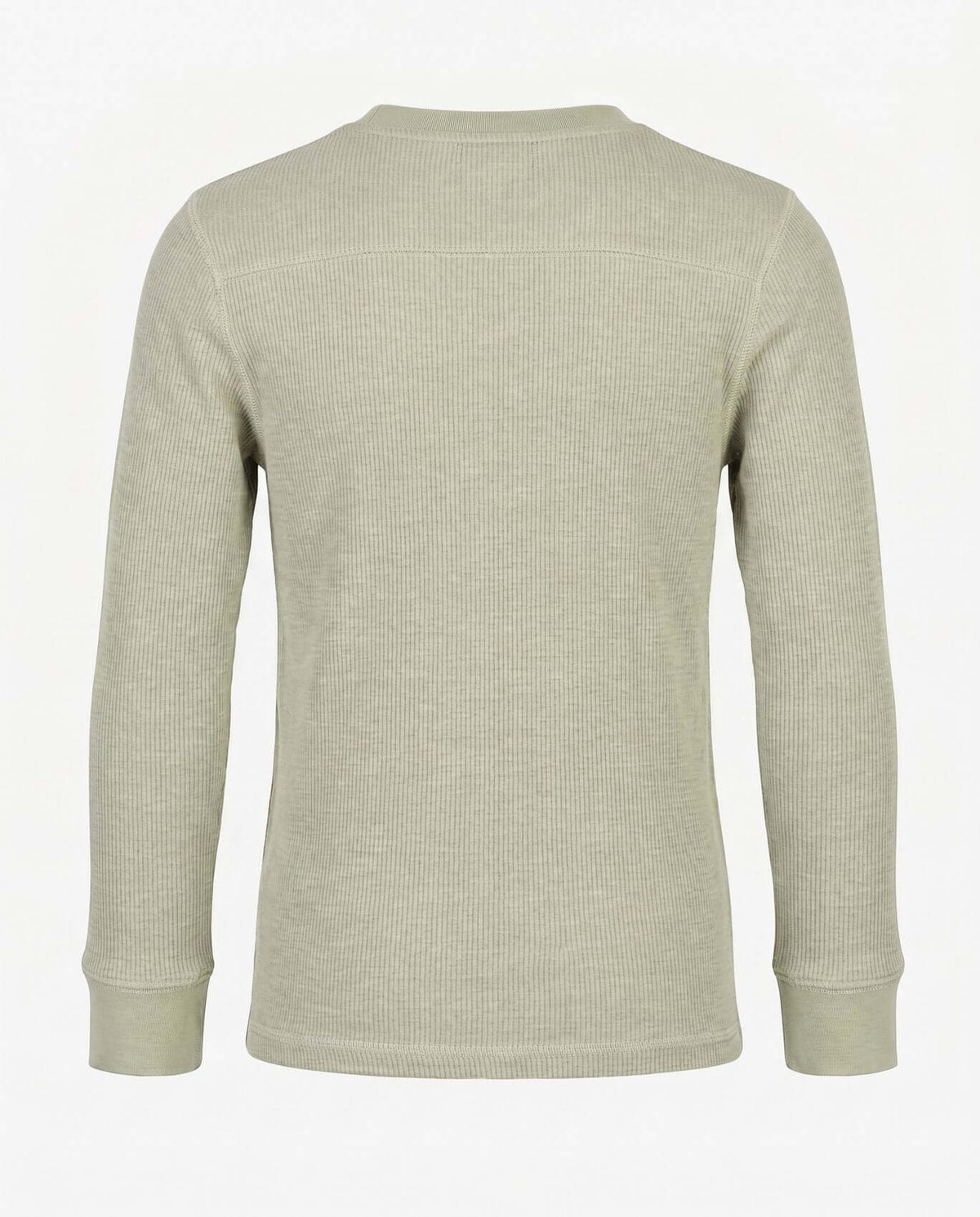 Back view of the Cement Craftsman Thermal Henley in a neutral tone, featuring a warm thermal waffle-knit design.