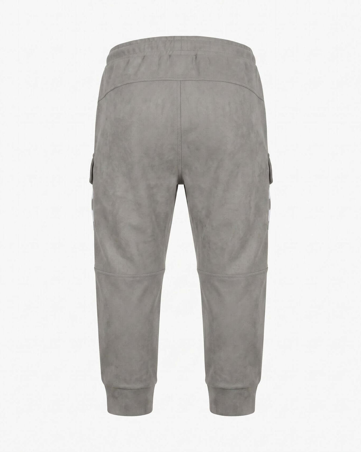 Back view of Cement Empire Sweatpants in neutral cement grey, featuring elastic waistband and ribbed cuffs.