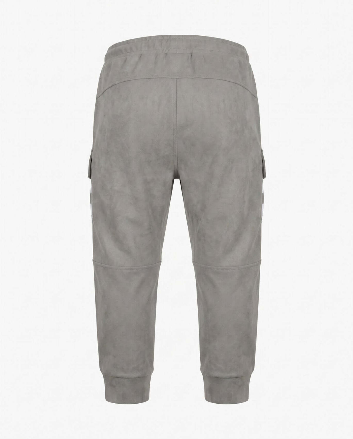 Back view of Cement Empire Sweatpants in neutral cement grey, featuring elastic waistband and ribbed cuffs.