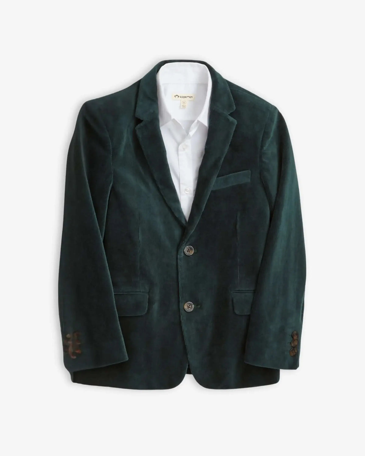 Evergreen Velvet Suit Set featuring a rich green velvet blazer with a stylish interior lining and classic lapels.