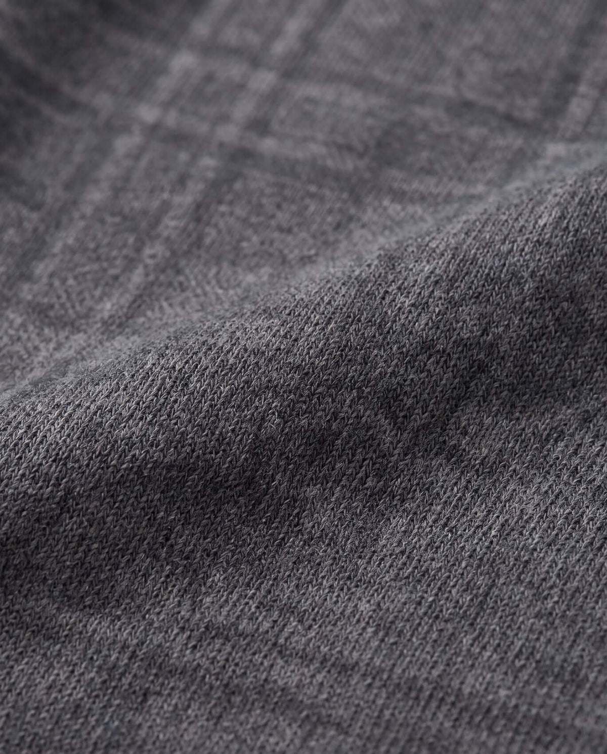 Close-up of the fabric texture of Slate Heather Plaid Everyday Stretch Pants in a versatile slate tone.