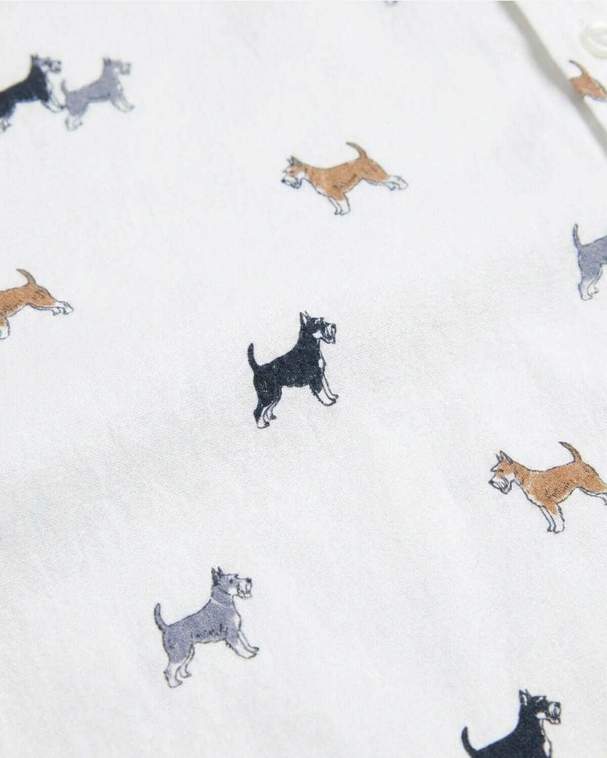 Pattern of small dog illustrations on a white background
