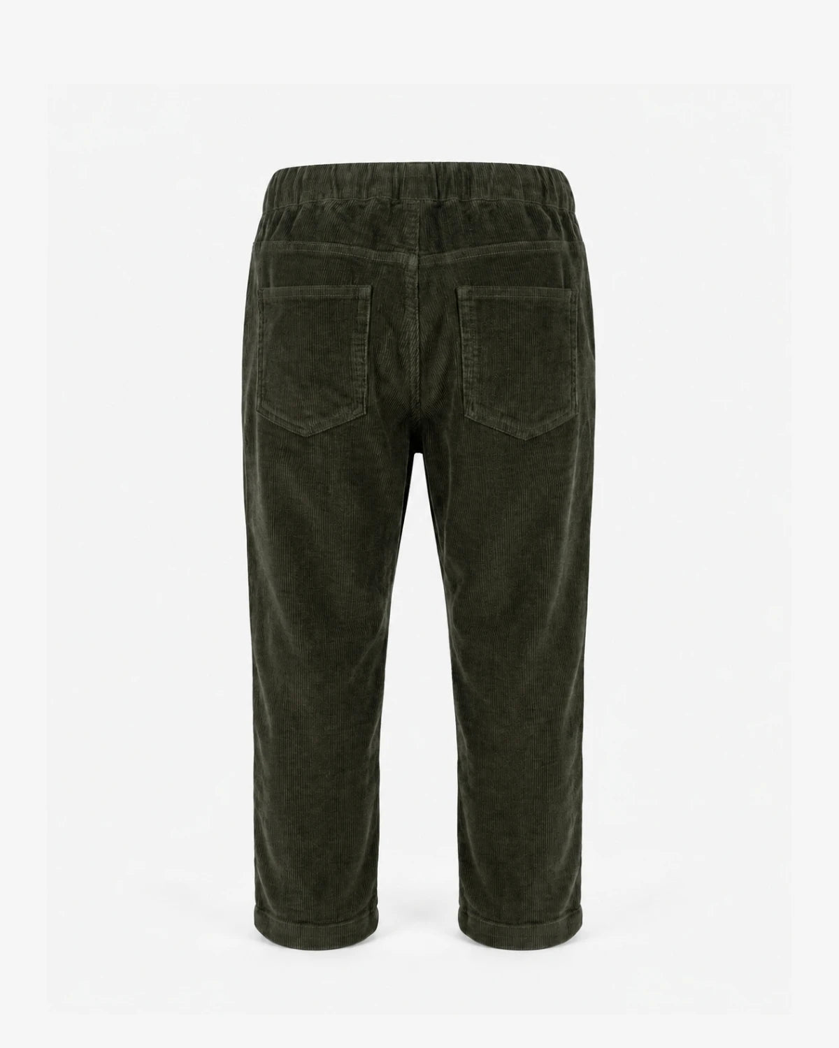 Appaman boys' pleated corduroy pant olive, back view.