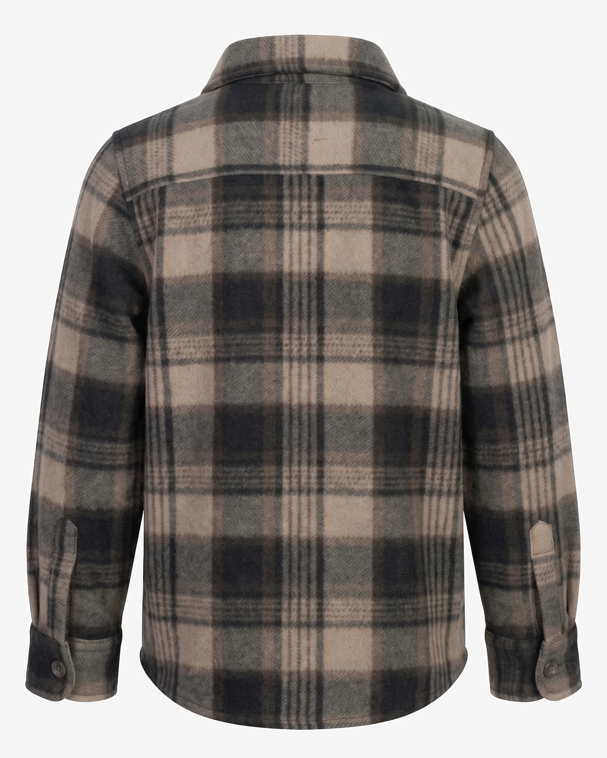 Brown Plaid Snow Fleece Shirt — back