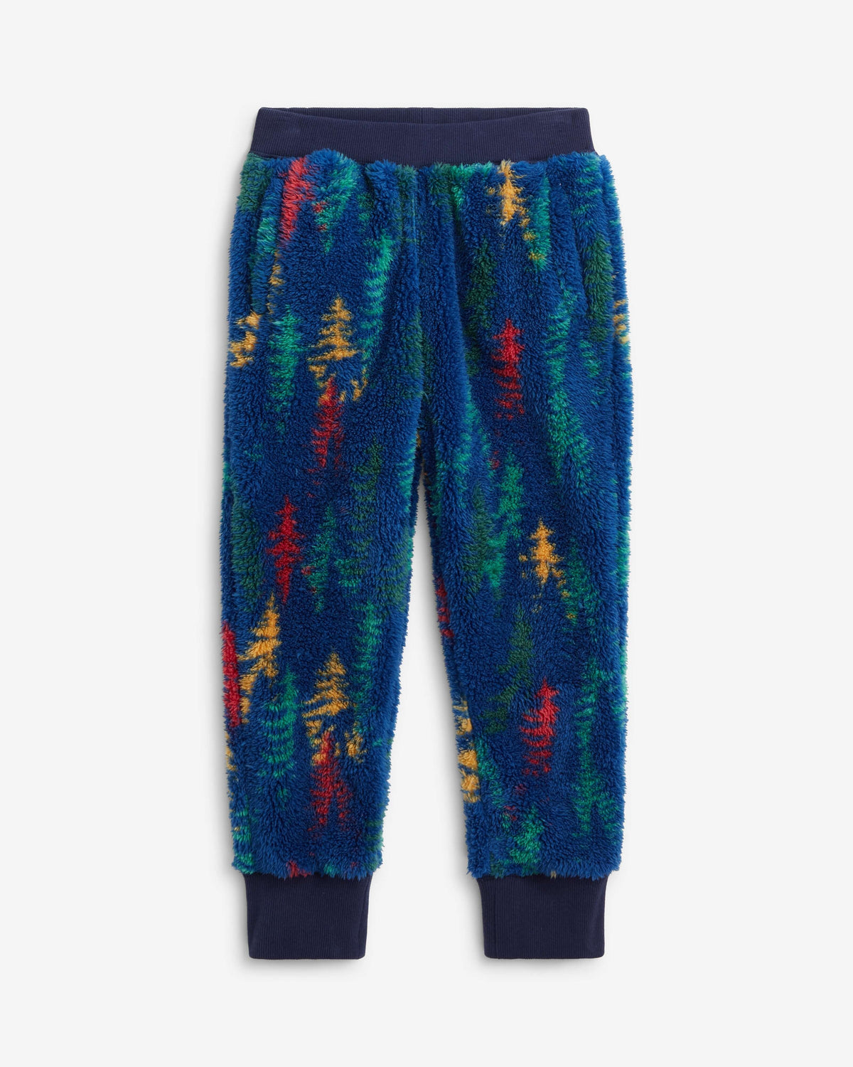 Highland Sweatpants in Wilderness with colorful tree pattern—cozy kids clothes for stylish young adventurers.