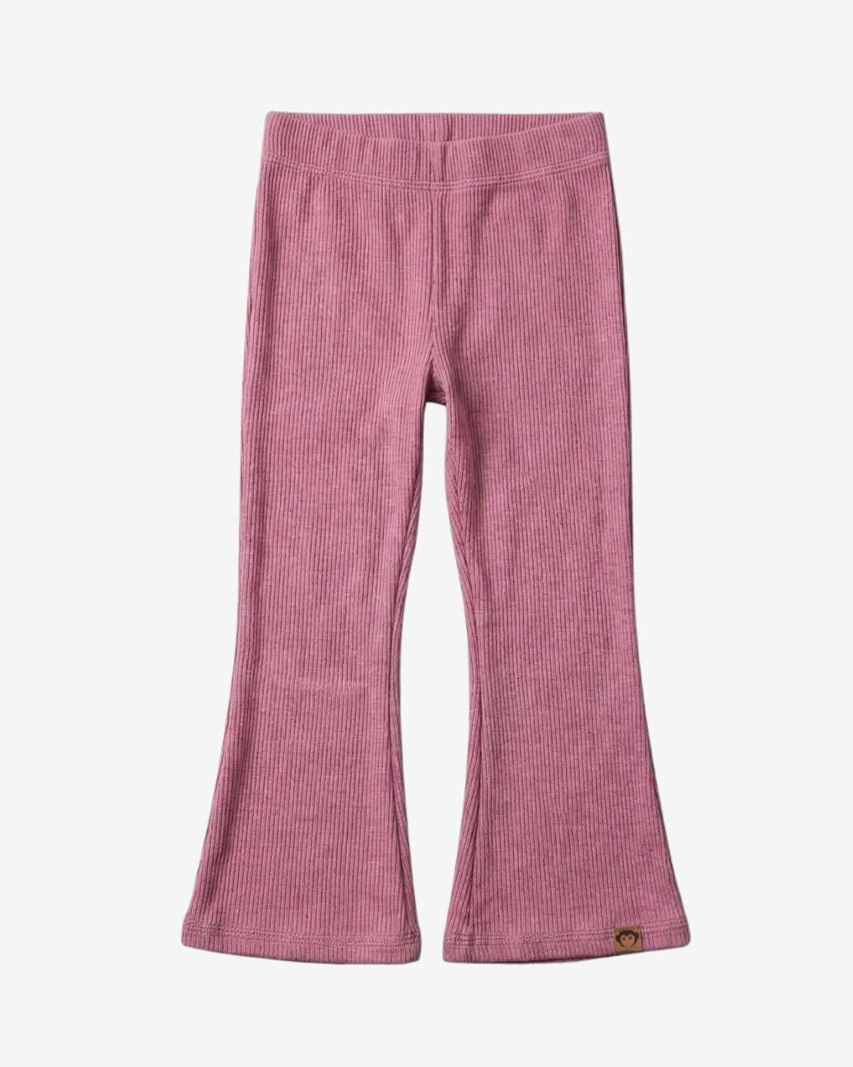 Pink ribbed leggings on a white background