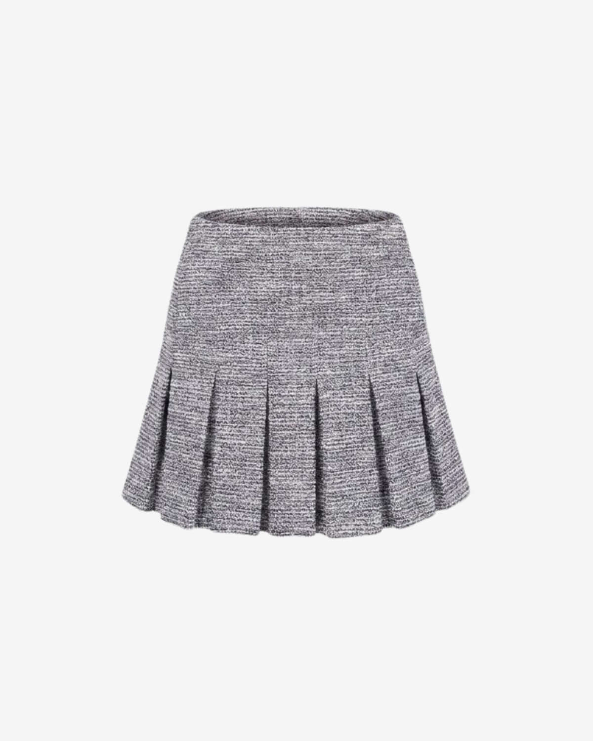 Gray pleated skirt on a white background
