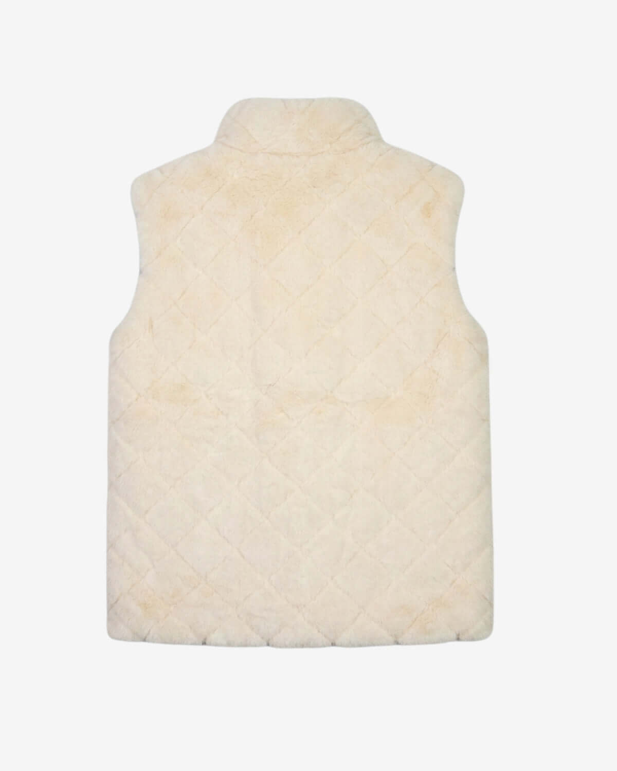 White quilted gilet on a white background