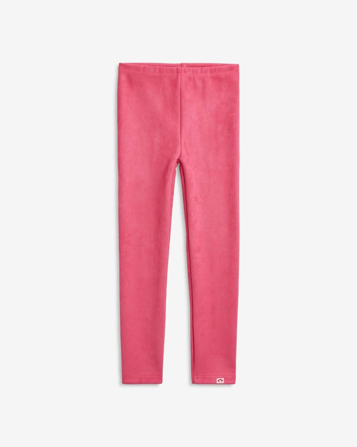 Rose Leggings in soft stretchy fabric, perfect for active kids, featuring a vibrant rose color.