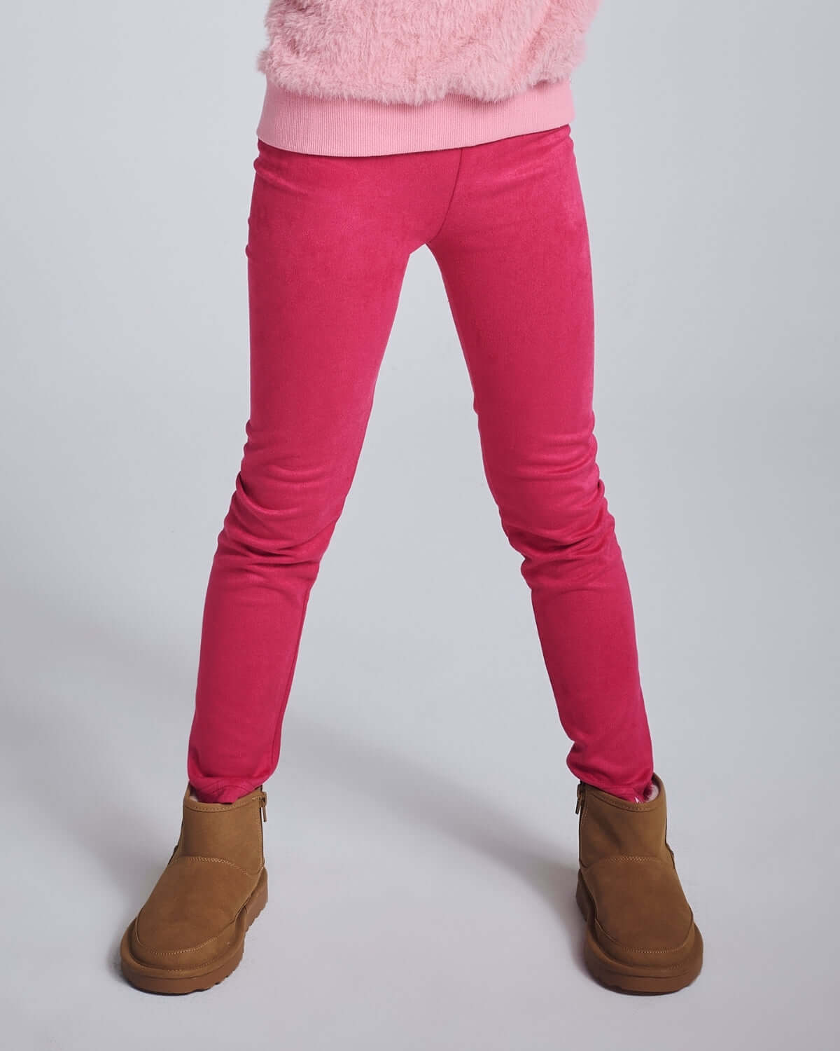 Rose Leggings in vibrant pink color, perfect for active kids, showcasing comfort and style.