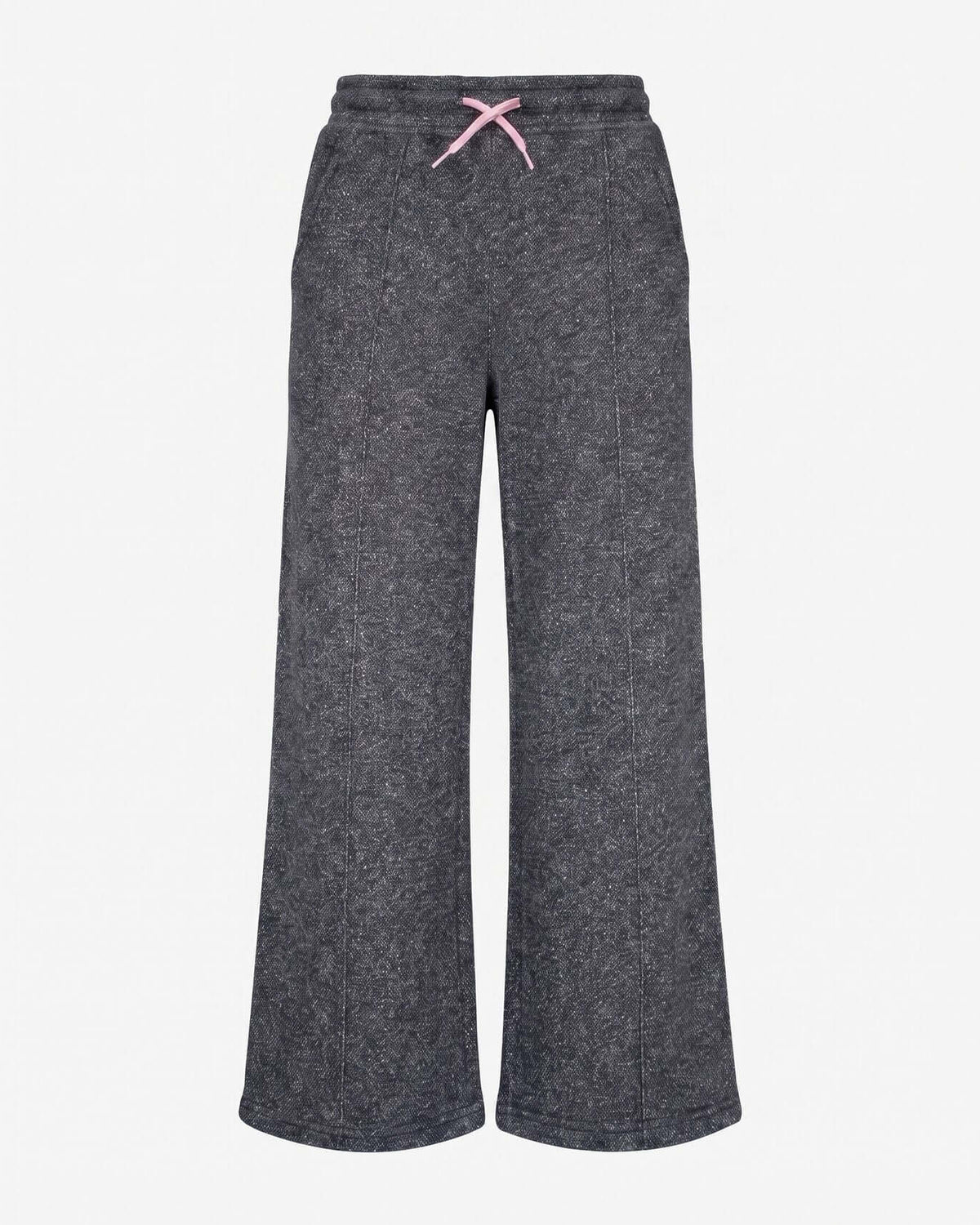 Black Glitter Lily Seamed Sweatpants featuring a comfortable elastic waistband and chic seamed detail for active girls.