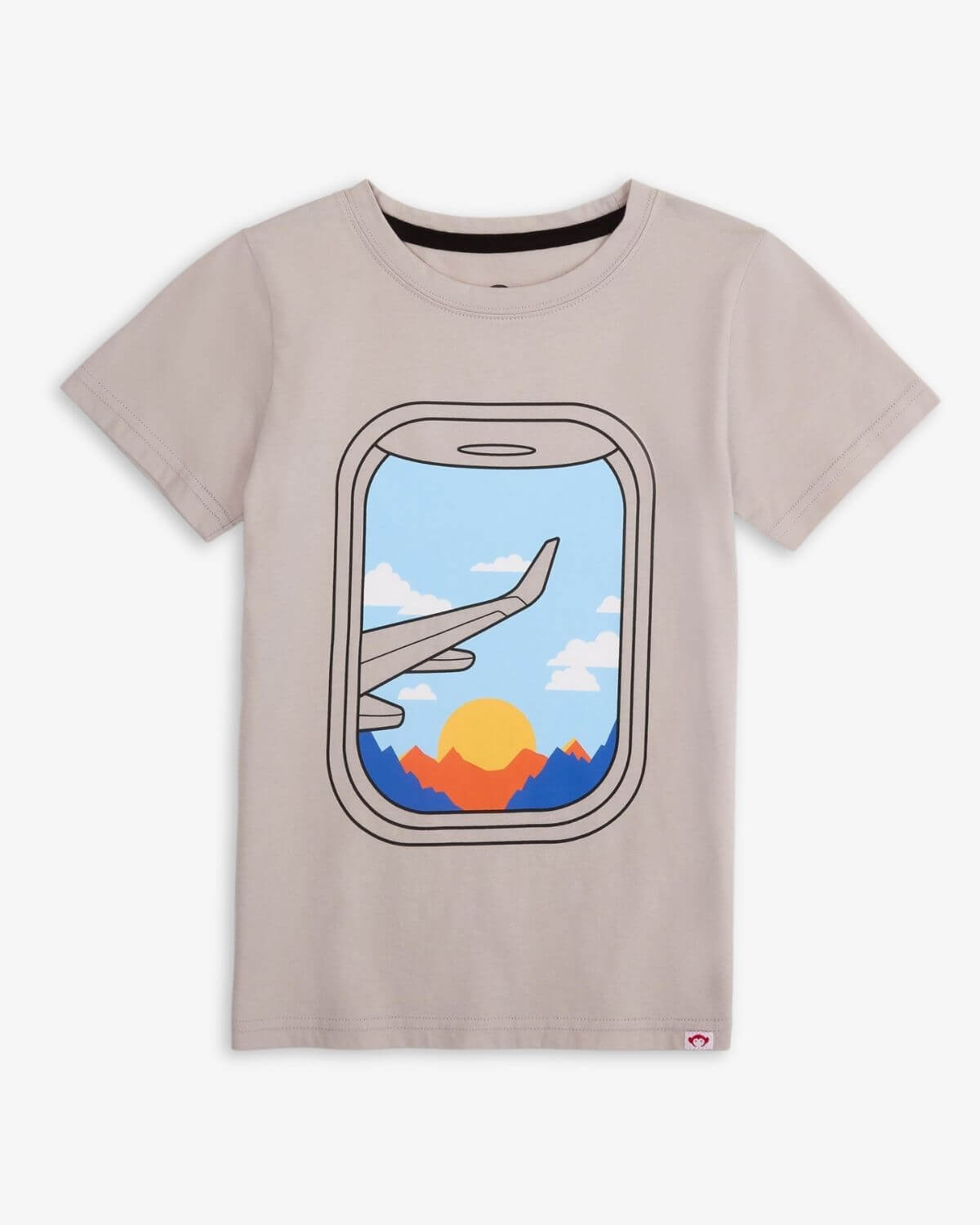 Boys' graphic tee with window seat design, perfect for adventures in kids clothes, ready for back to school fun!