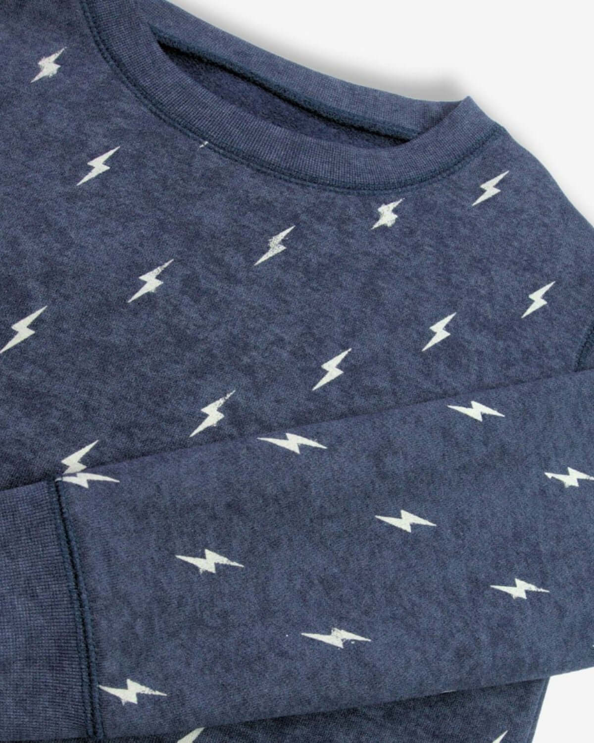 Stylish Thunderstorm Revel Crewneck with playful lightning bolts—perfect for trendy back-to-school kids clothes!